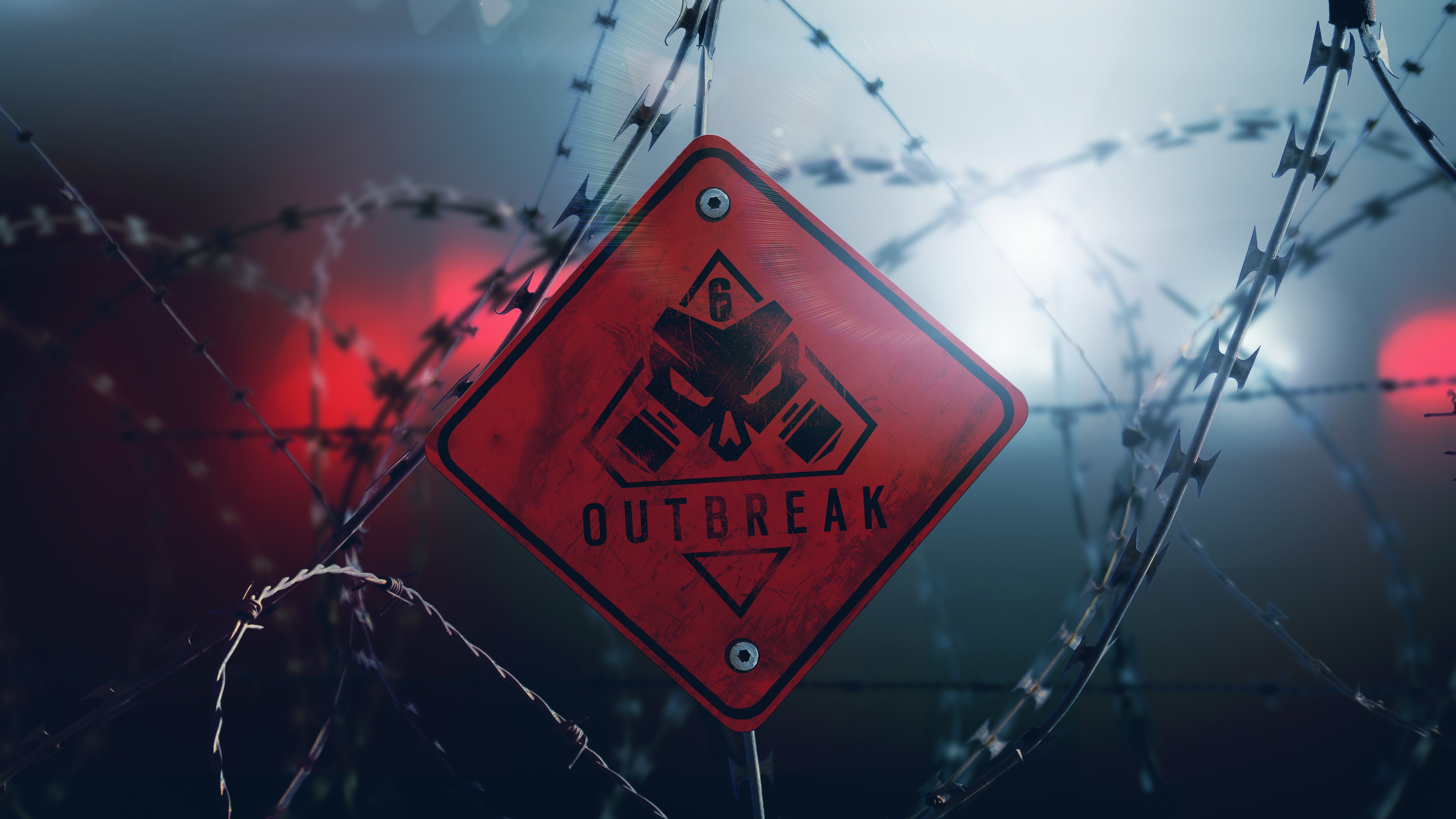 General 7680x4320 Rainbow 6: Siege 4Gamers video games sign barbed wire depth of field