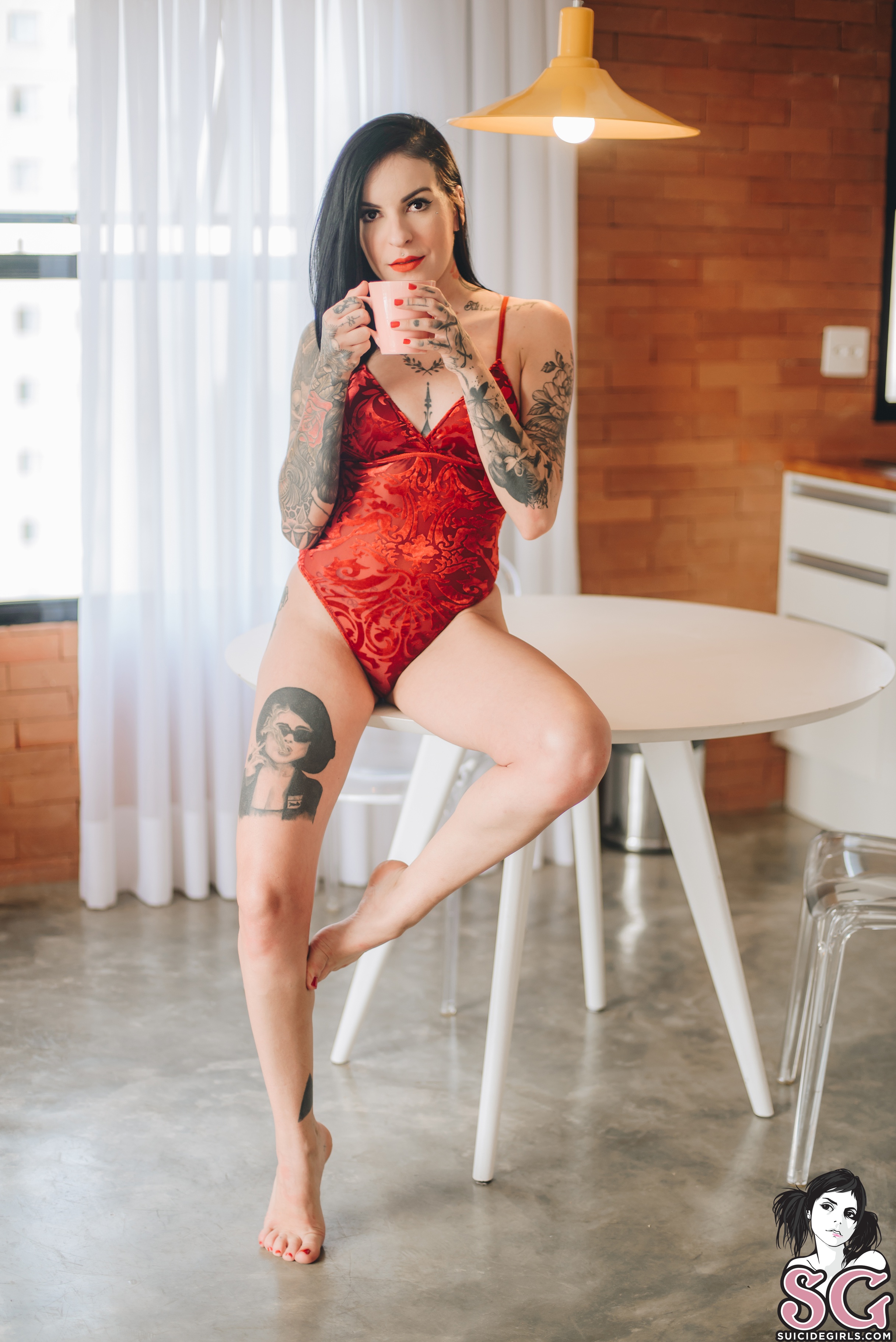 People 2432x3643 Lyn suicide Suicide Girls frontal view women coffee cup cup