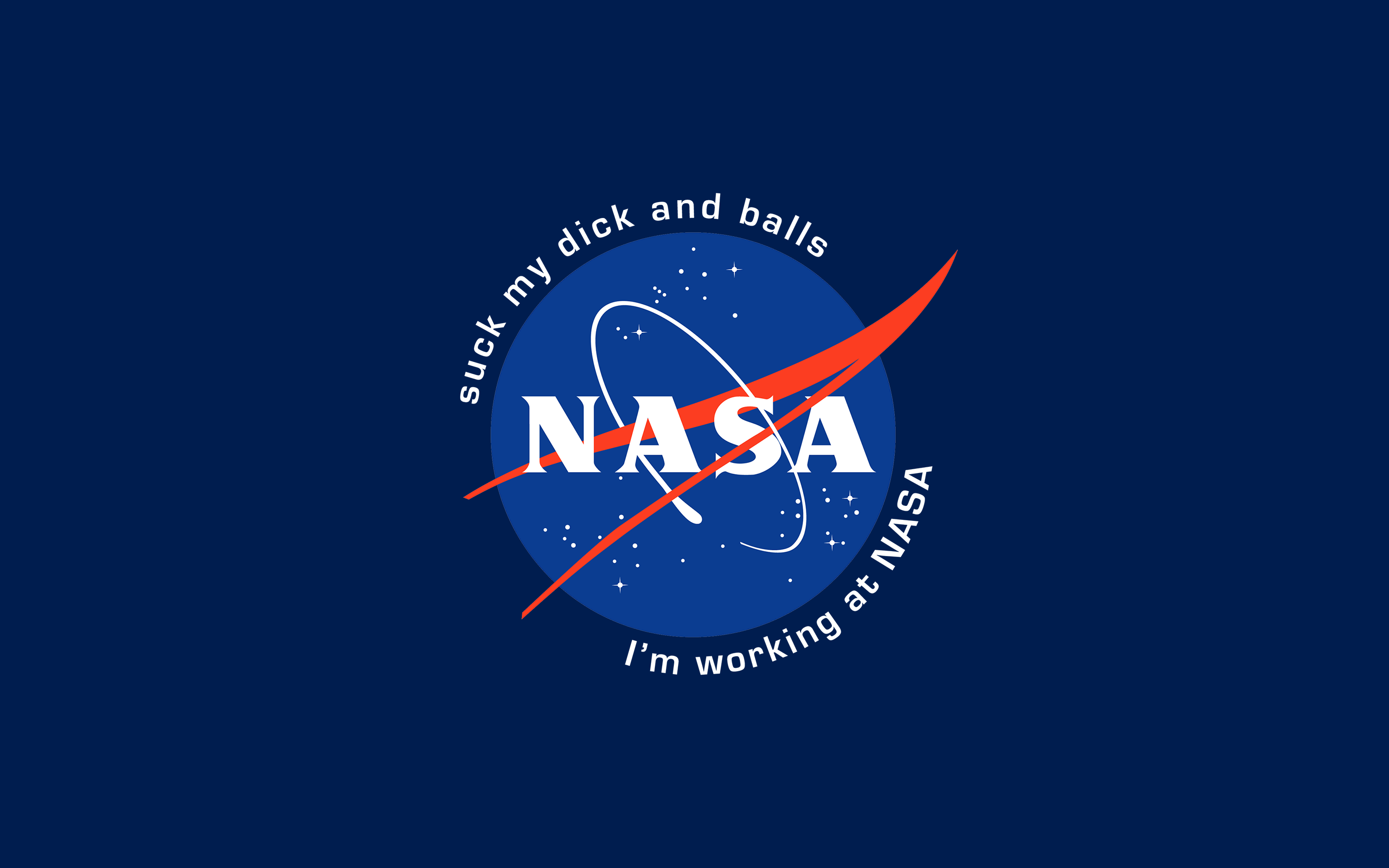 General 2880x1800 NASA memes humor minimalism logo blue simple background digital art profanity