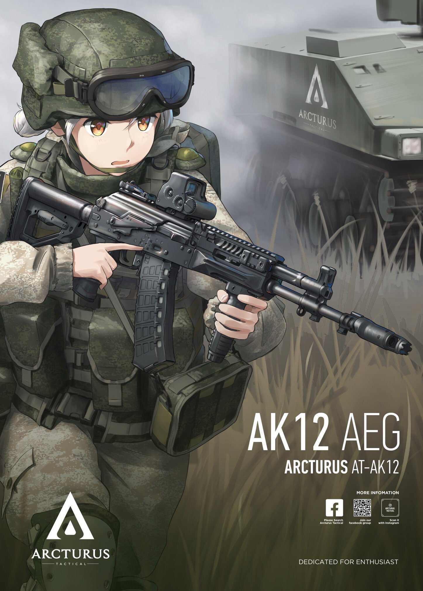 Anime 1447x2023 anime girls military weapon army portrait display AK-12 Russian soldier