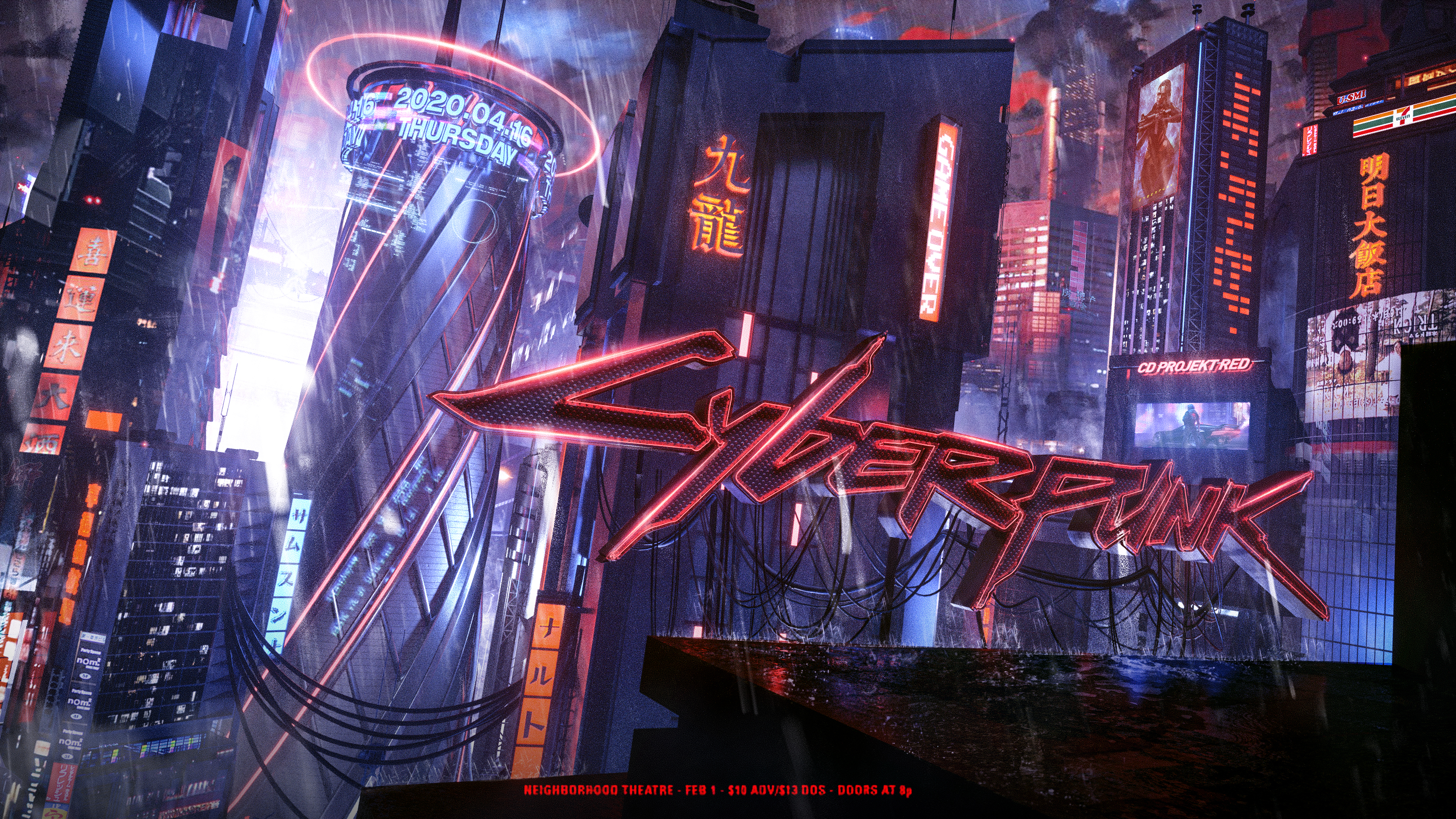 General 3000x1687 cyberpunk Cyberpunk 2077 neon poster cyber cyber city women CD Projekt RED video games