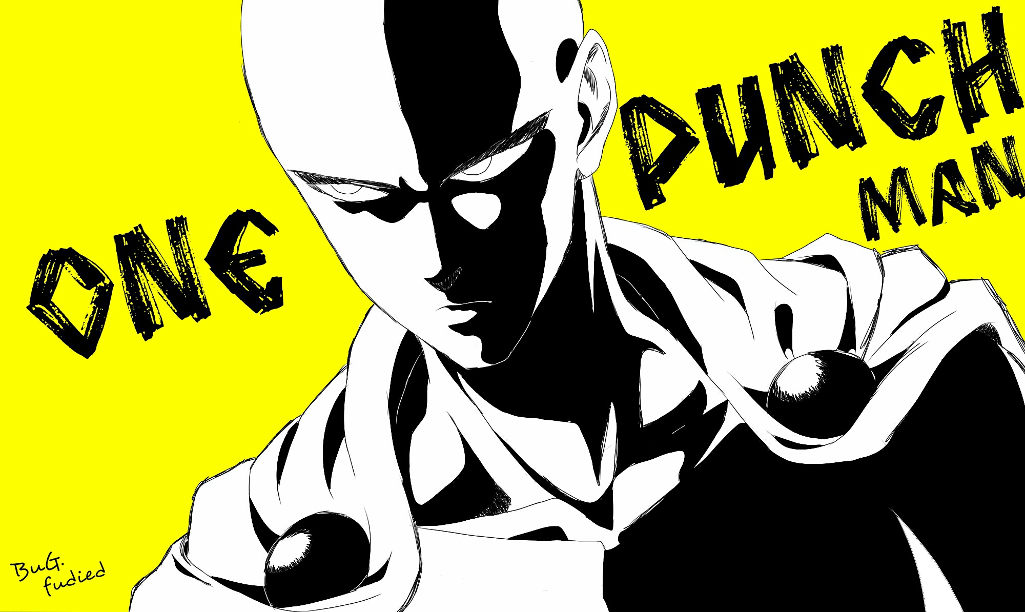 Anime 2000x1194 anime digital art fan art One-Punch Man Saitama superhero bald