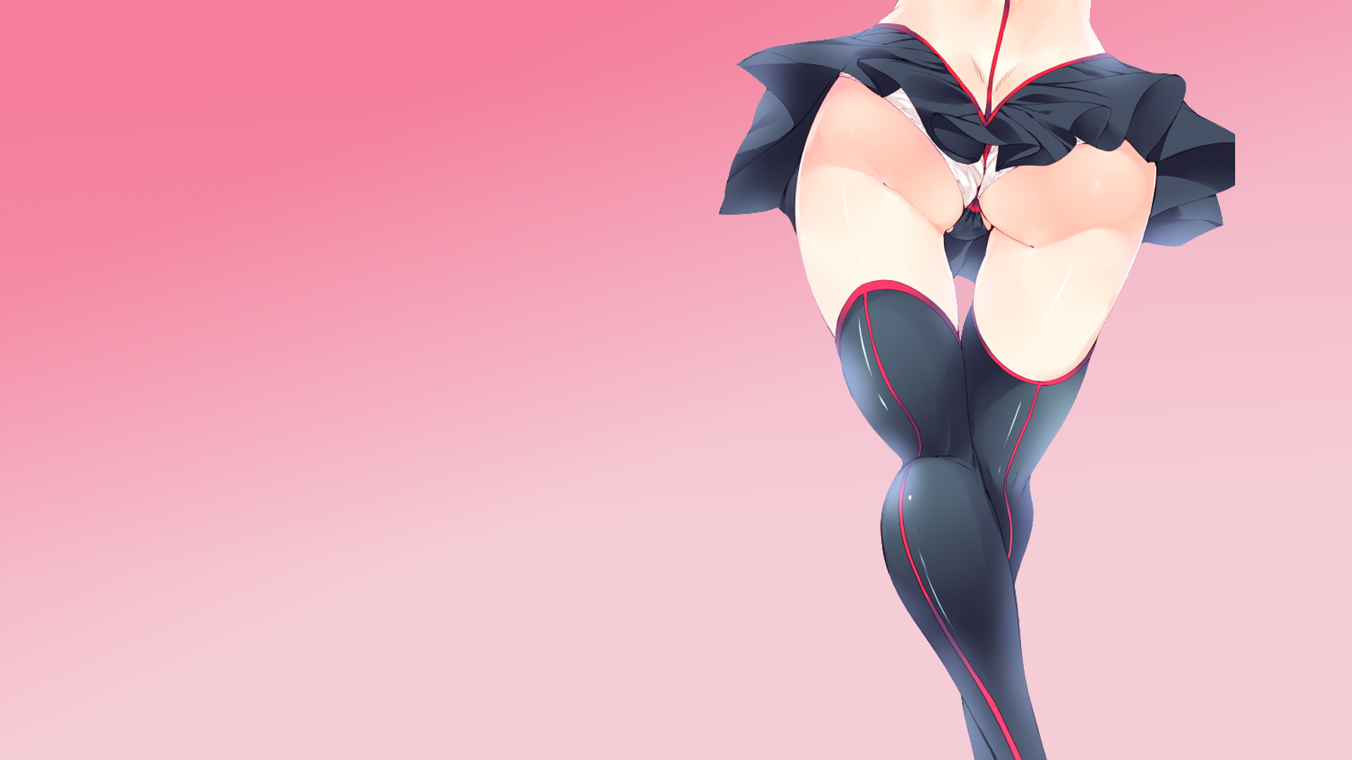 Anime 1920x1080 Kill la Kill Matoi Ryuuko panties thigh-highs simple background anime girls anime ass upskirt