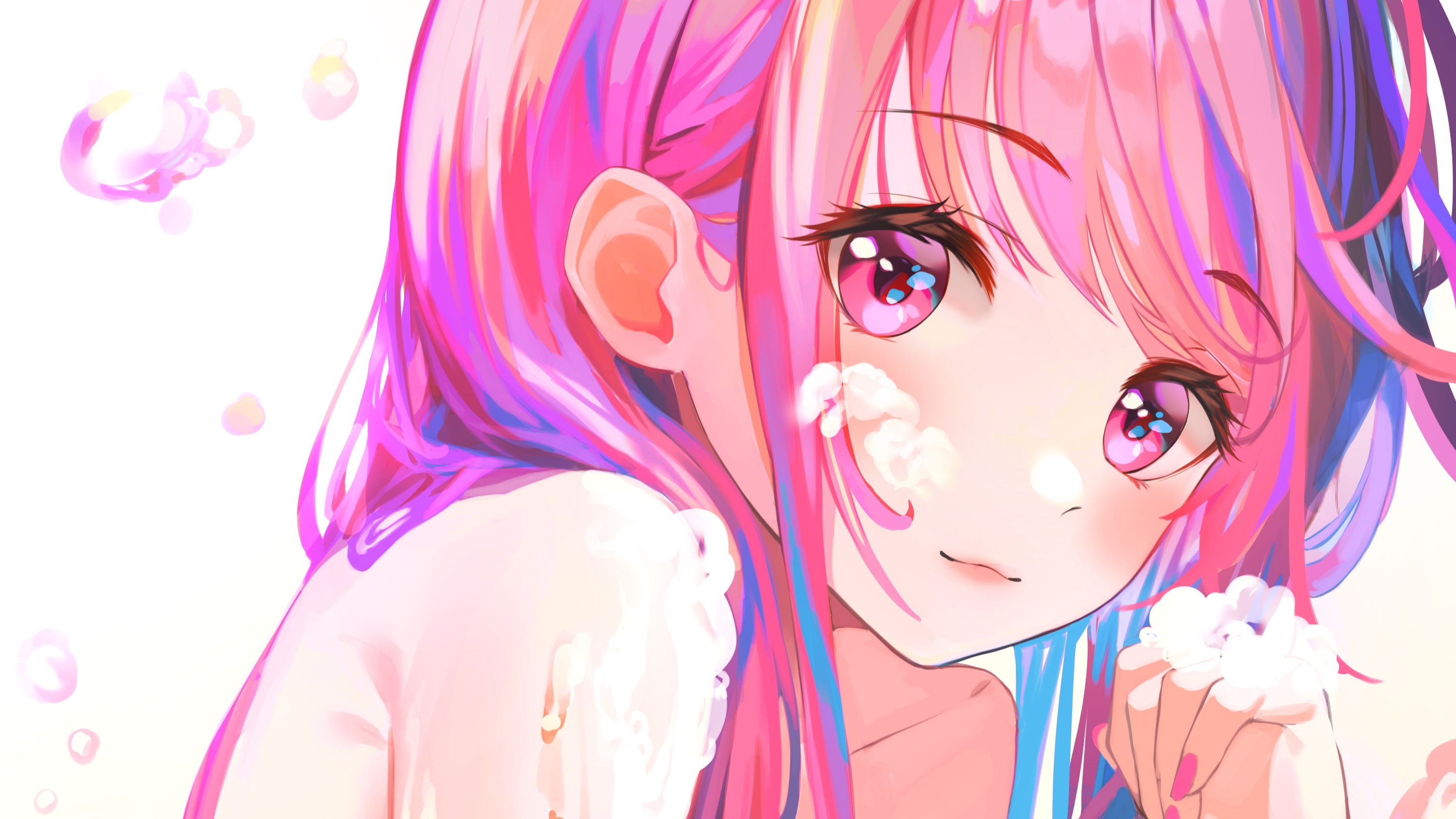 Anime 3000x1688 anime 2D artwork digital art anime girls Munseonghwa pink hair pink eyes