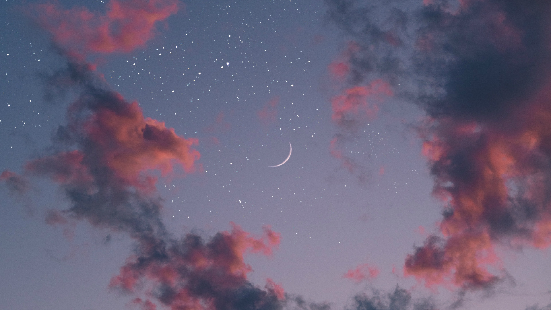 General 1920x1080 nature stars sky clouds Moon