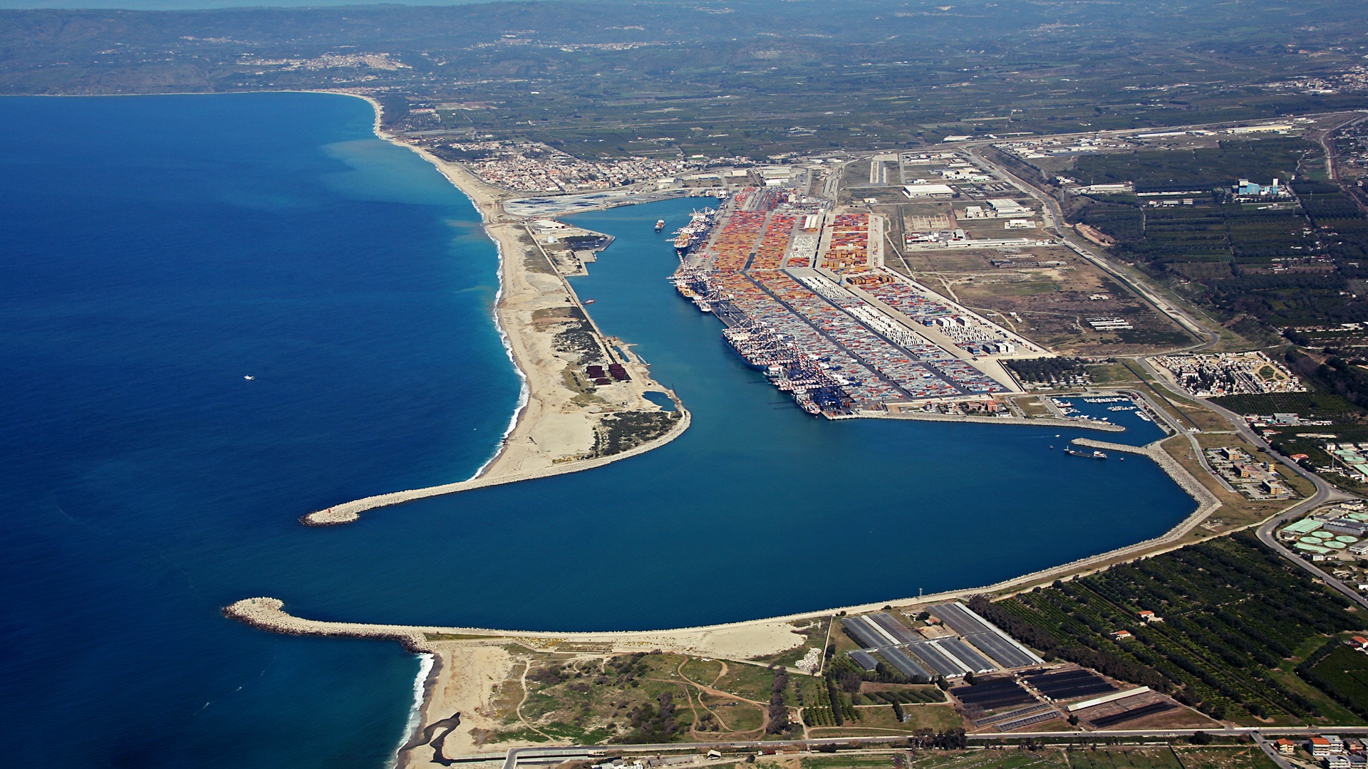 General 1920x1080 Gioia Tauro Calabria bay Italy sea city ports Mediterranean Sea