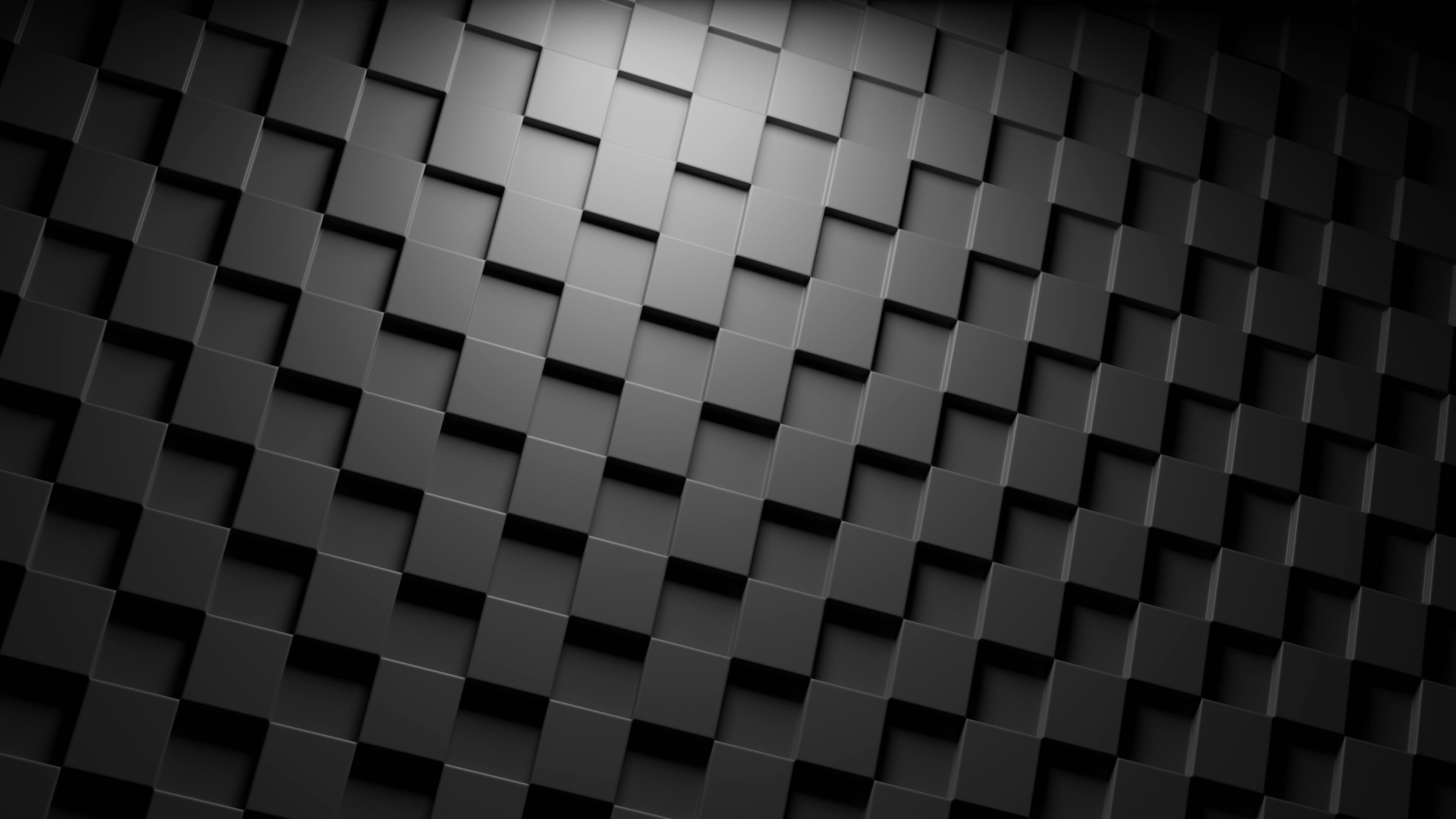 General 3840x2160 minimalism dark wall cube CGI 3D Blocks abstract 3D Abstract monochrome texture