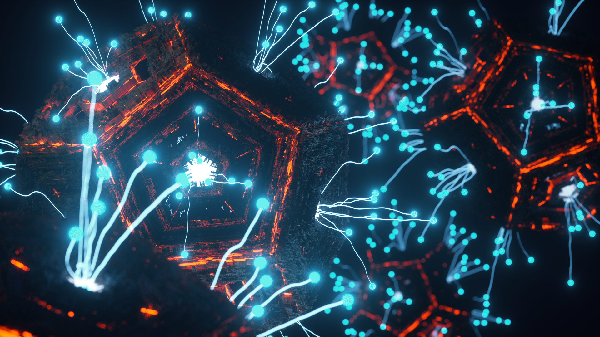 General 1920x1080 Cinema 4D OctaneRender by OTOY abstract 3D Abstract blue