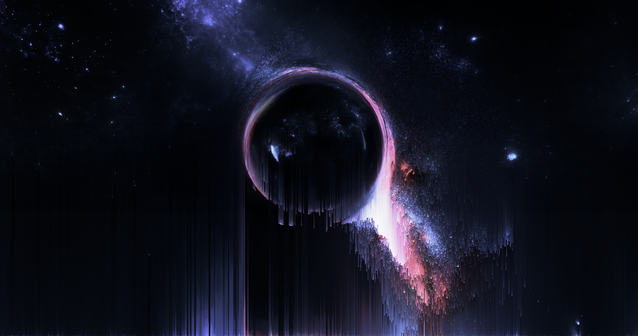 General 2200x1160 space galaxy black holes glitch art space art digital art
