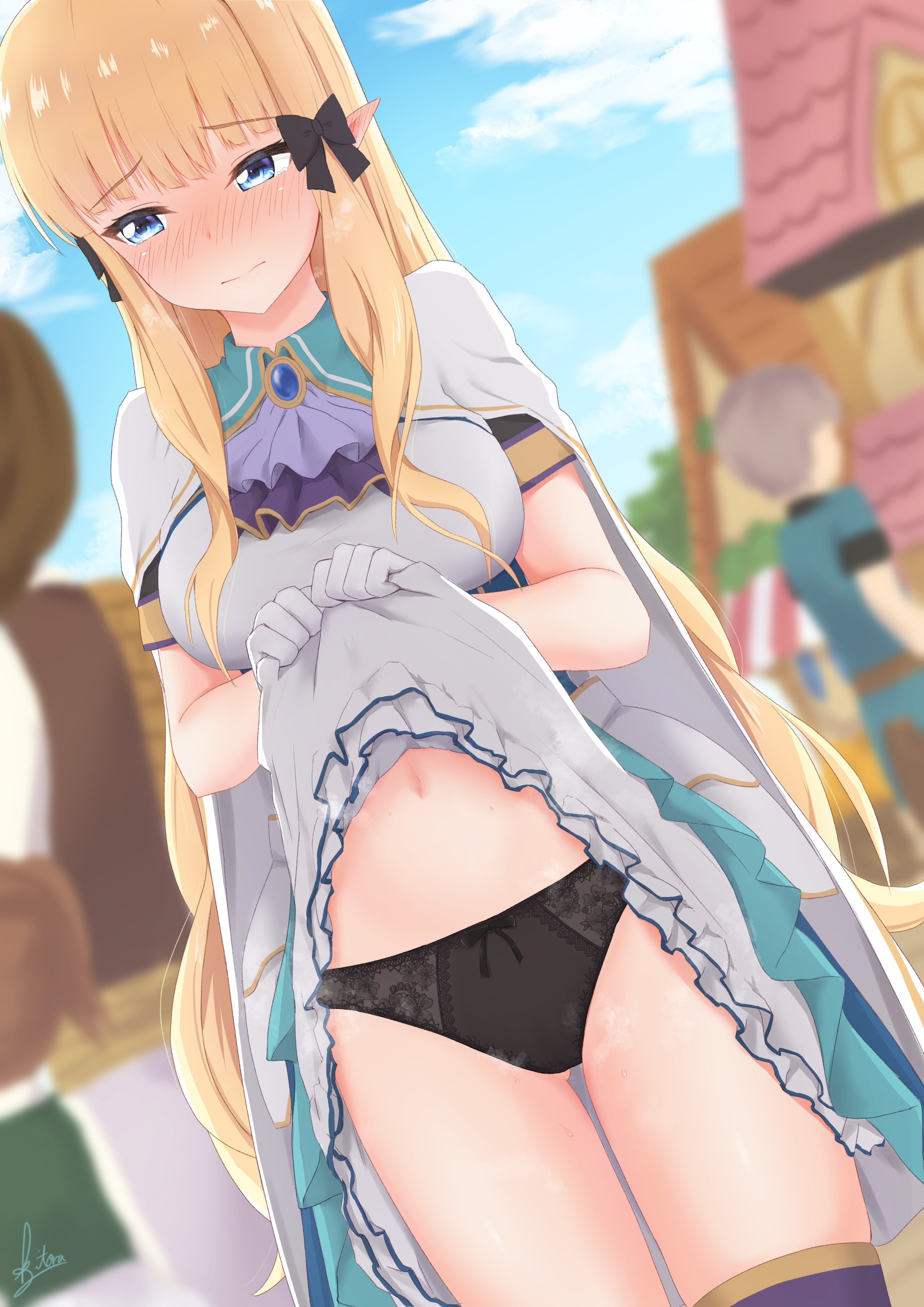 Anime 2894x4093 anime girls Saren (Princess Connect) Princess Connect Re:Dive blonde blue eyes pointy ears panties anime