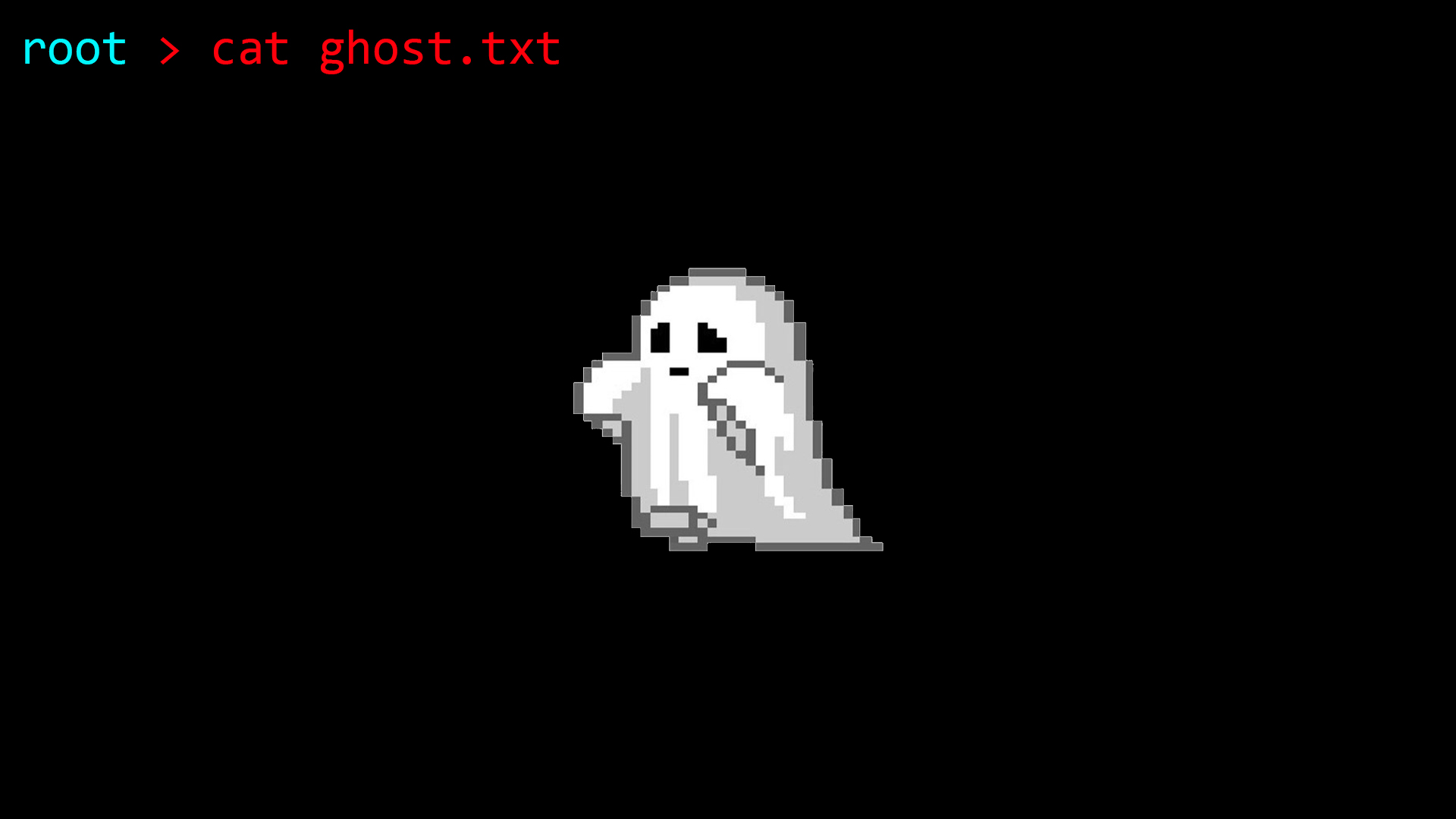 General 1920x1080 pixel art pixels ghost minimalism black dark Root Linux Shell code