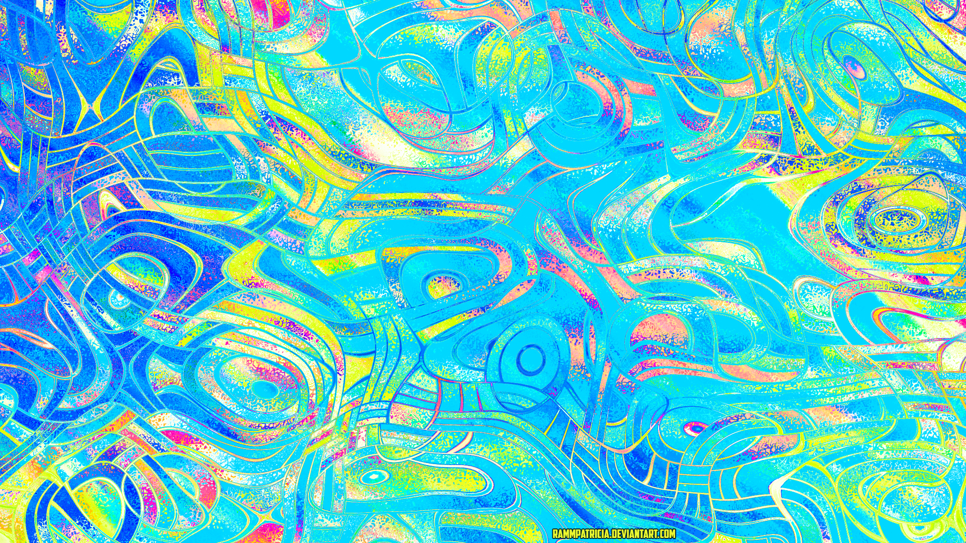 General 1920x1080 RammPatricia digital art abstract summer cyan