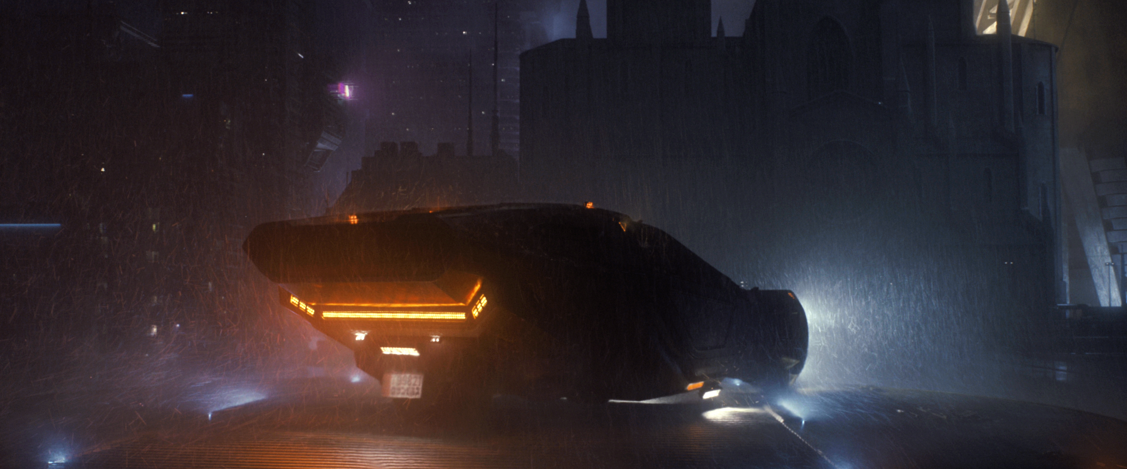 General 3840x1600 Blade Runner Blade Runner 2049 cyberpunk movies futuristic city vehicle rain dark night 2017 (Year) Denis Villeneuve digital art low light film stills ultrawide