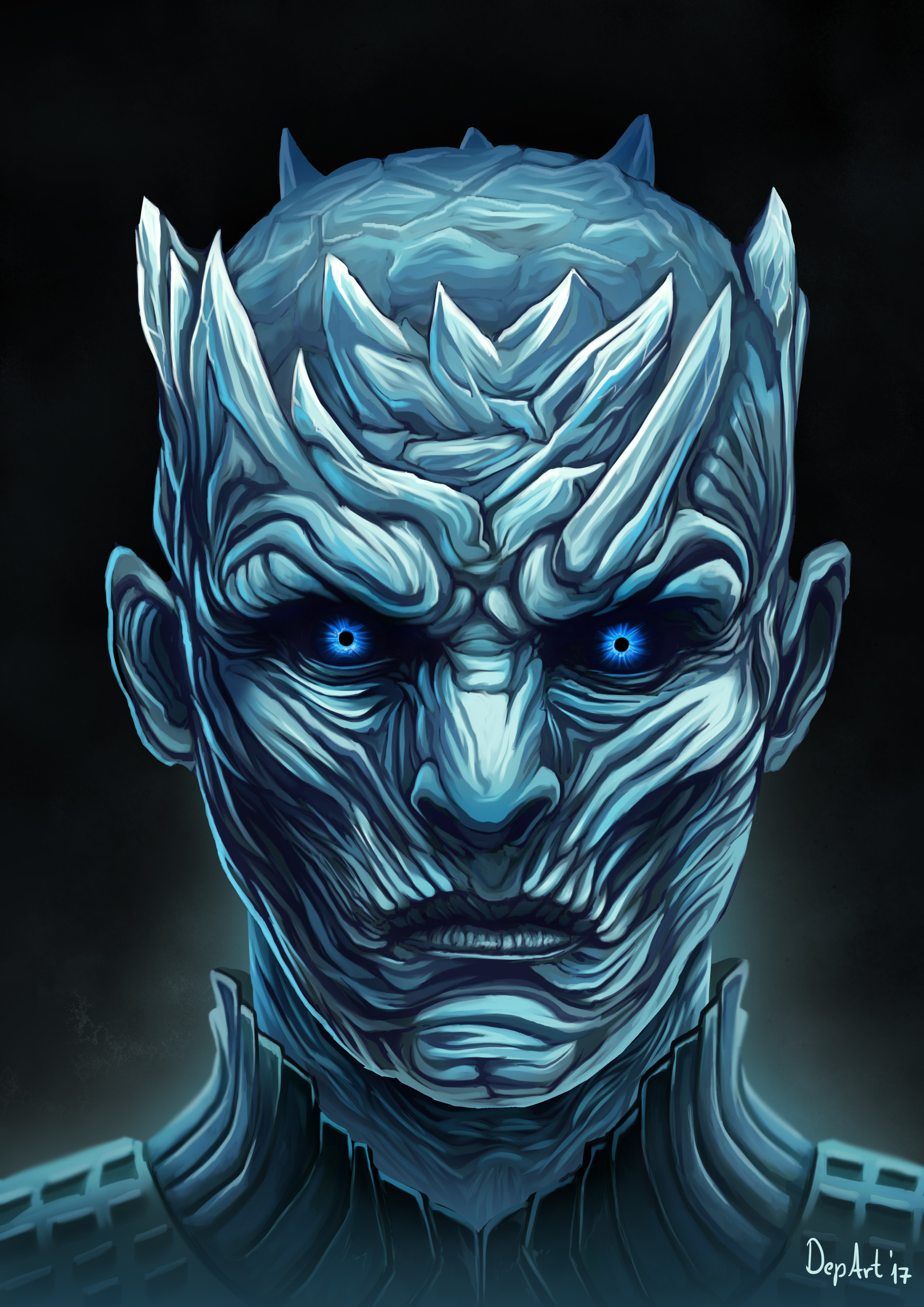 General 1920x2716 digital art artwork face Sandro Fazlinovic Game of Thrones blue portrait display blue eyes fictional character men glowing eyes