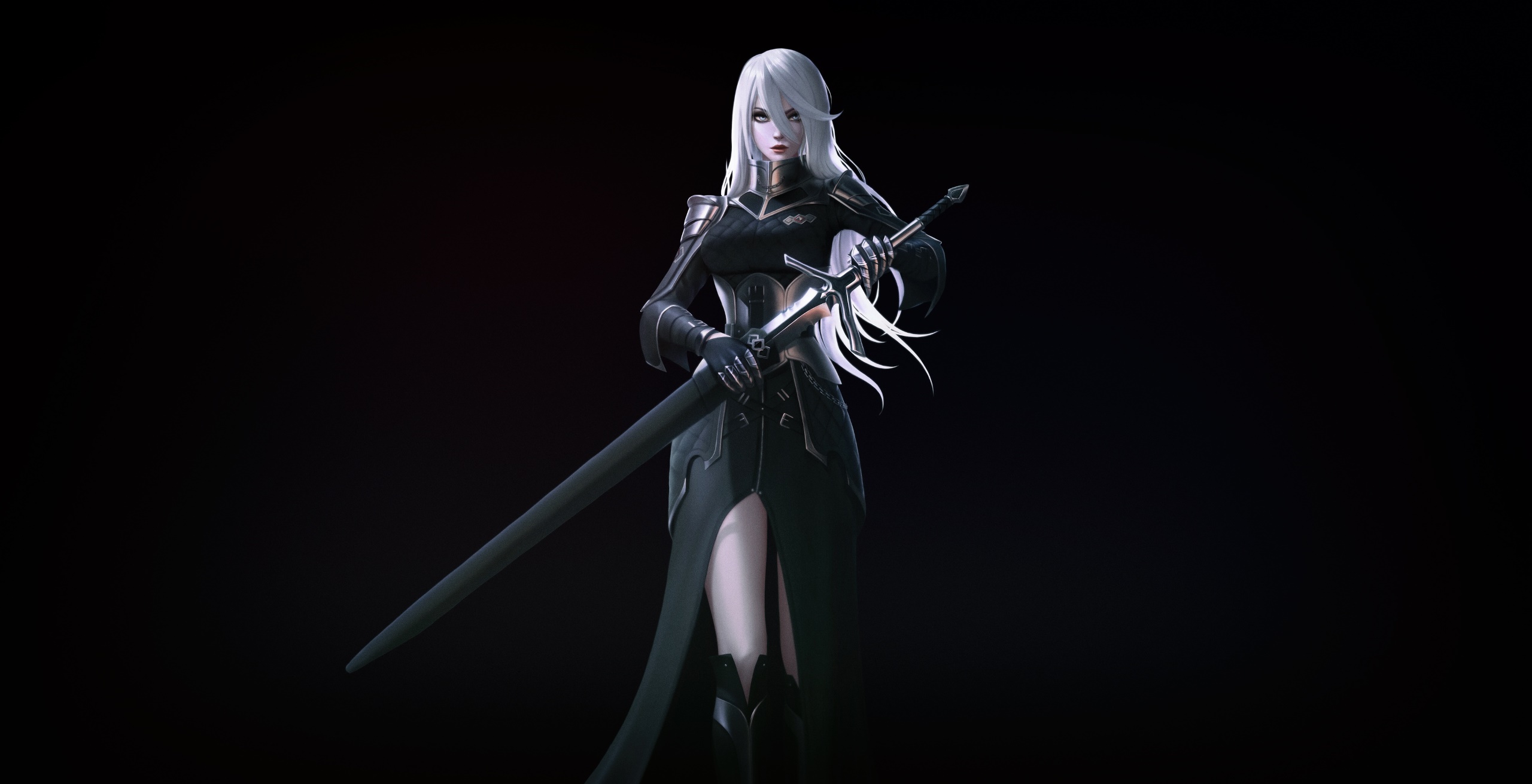 General 2560x1312 fantasy art fantasy girl sword