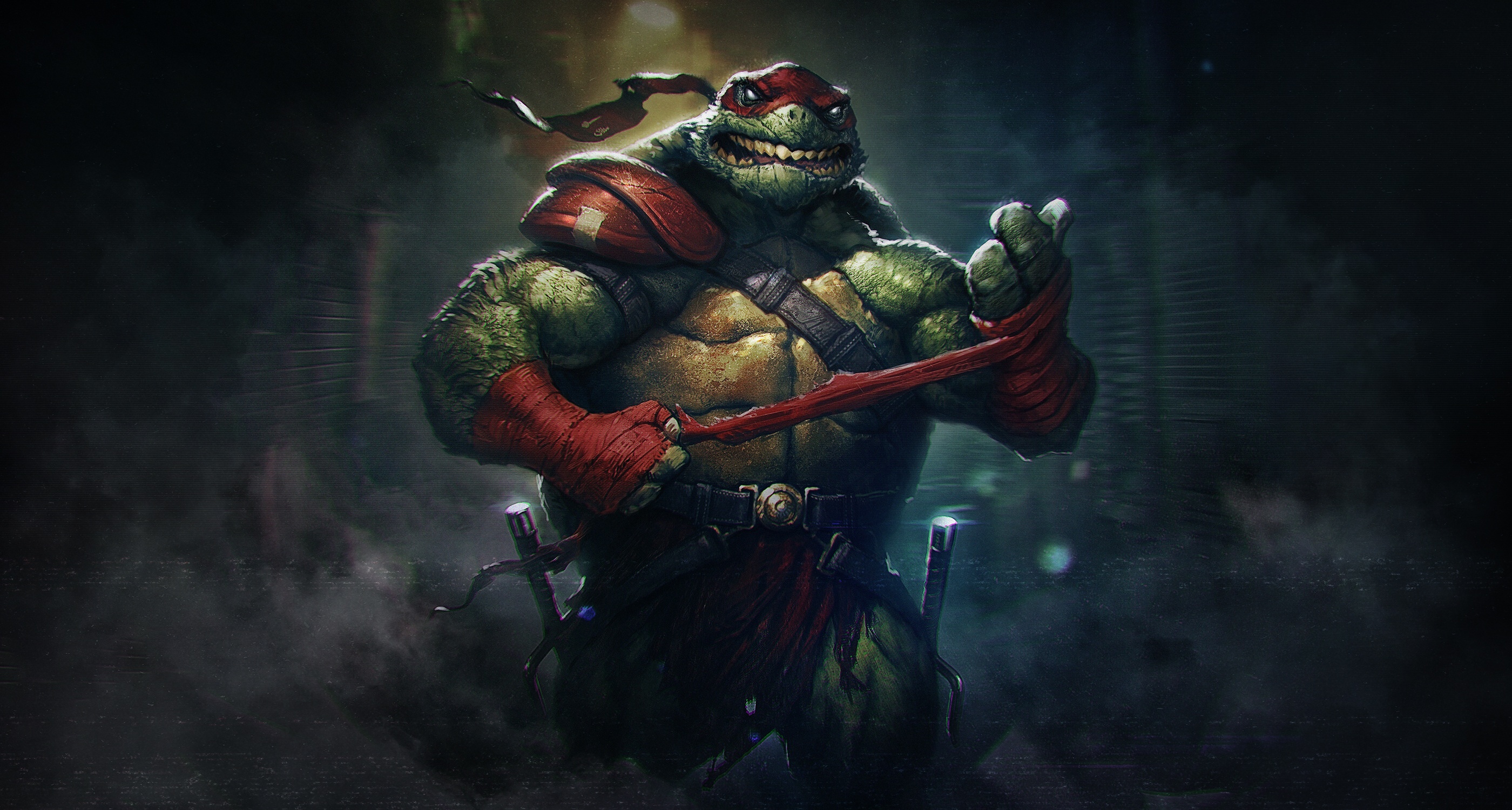 General 2800x1500 Alex Borsuk Teenage Mutant Ninja Turtles fantasy art warrior artwork Rafael (TMNT)