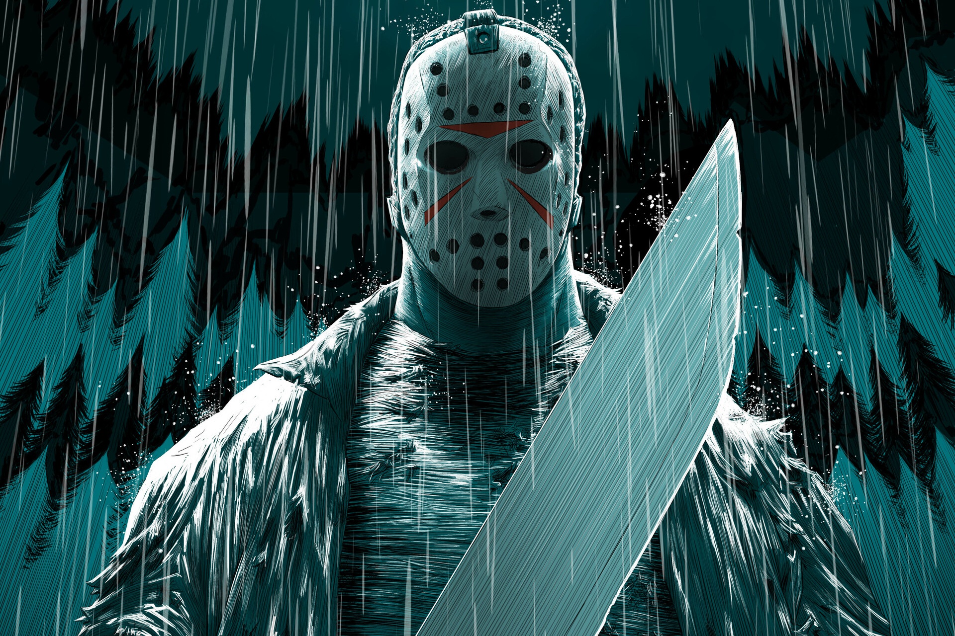 General 1920x1280 horror comic art mask artwork Jason Voorhees Friday the 13th frontal view