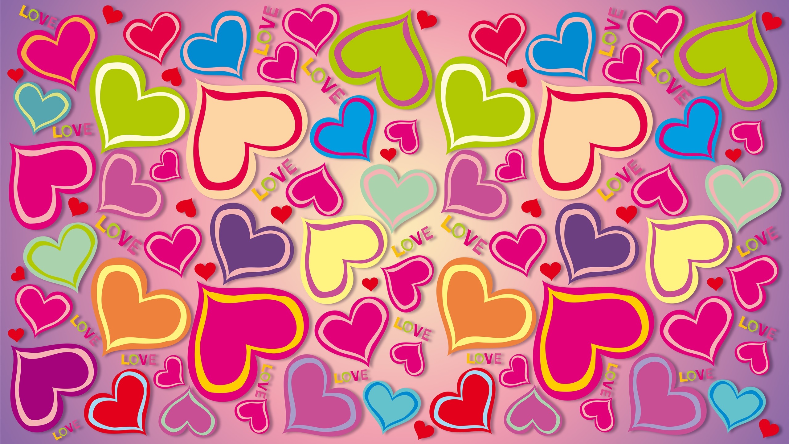 General 2560x1440 love note colorful digital art heart (design) love