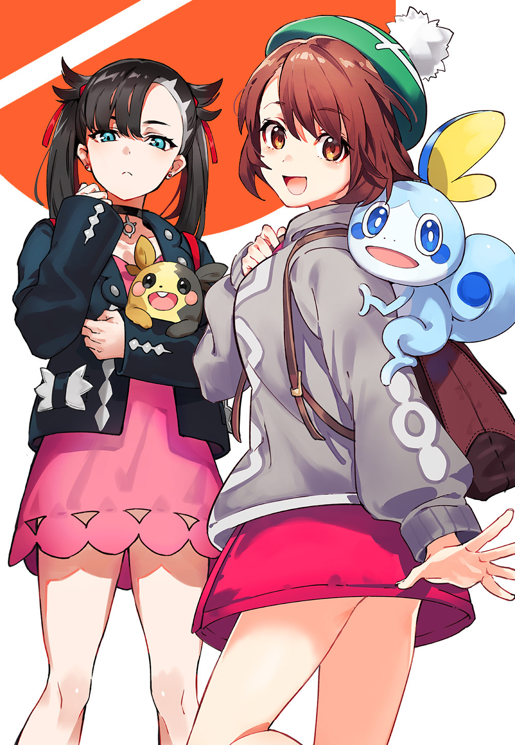 Anime 1003x1450 anime anime girls digital art artwork 2D portrait display vertical Pokémon Arisaka Ako gloria (pokemon) Marnie (Pokemon) dark hair brunette