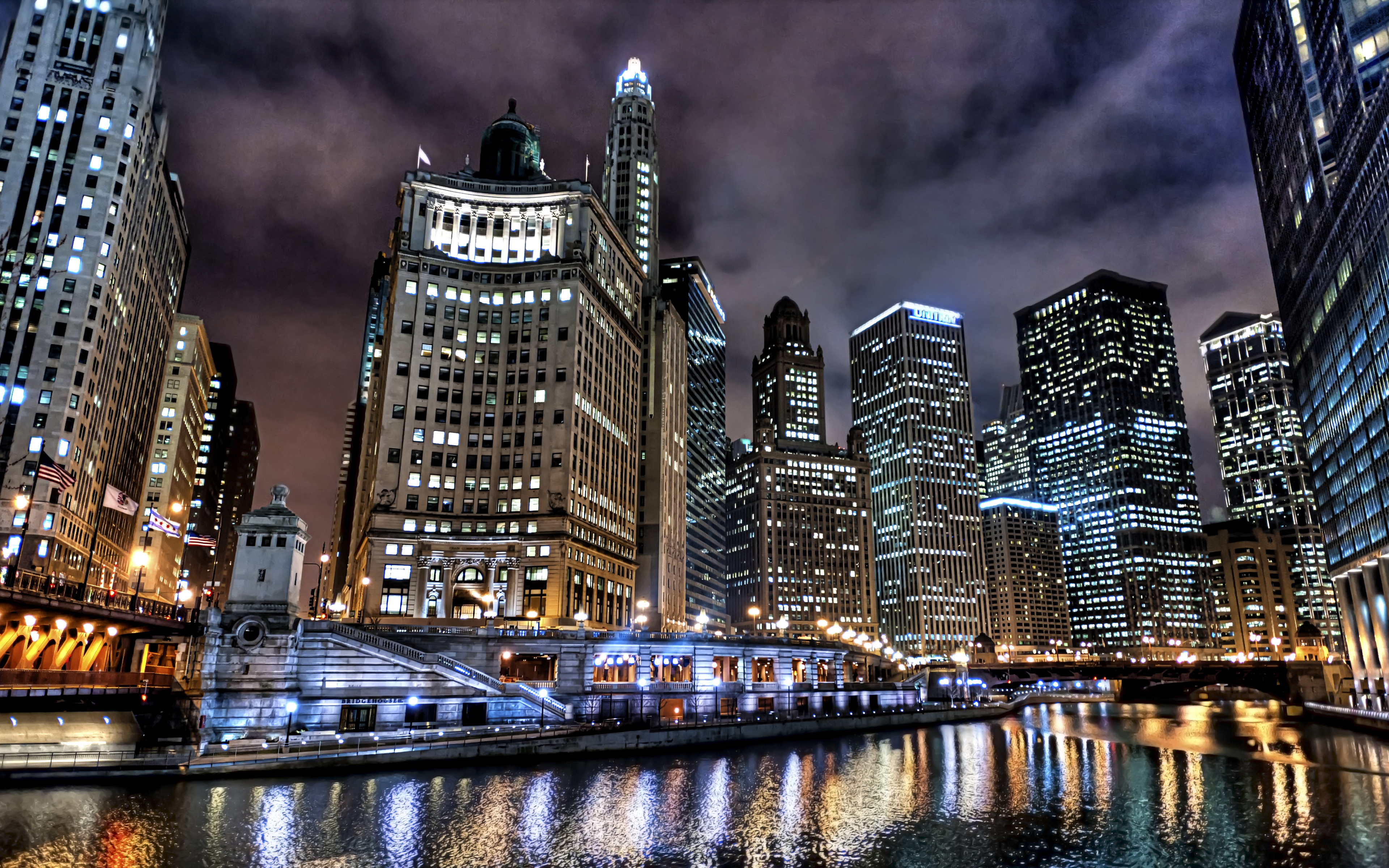 General 3840x2400 town Chicago USA low-angle cityscape