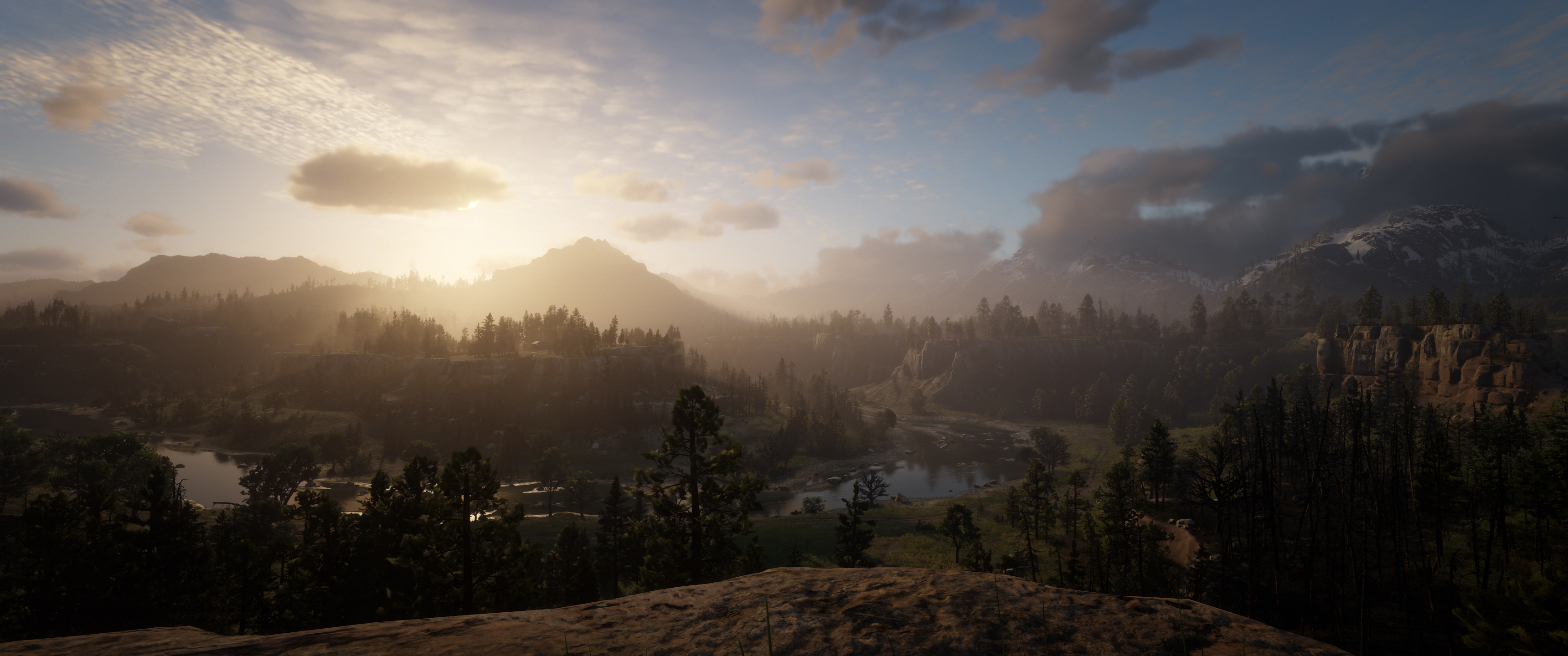 General 3440x1440 Red Dead Redemption 2 Rockstar Games screen shot video game landscape landscape sunset