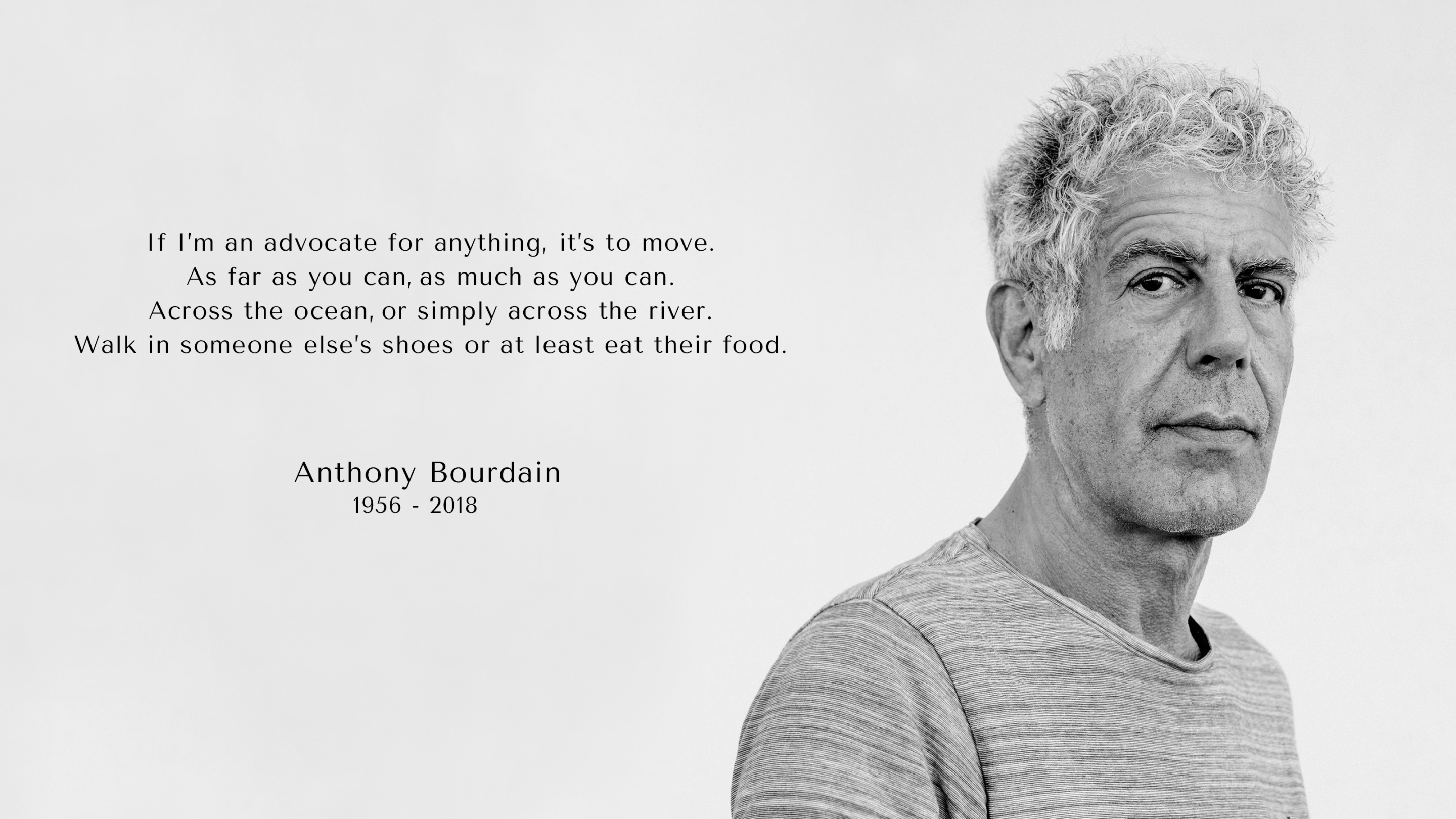 People 2880x1620 quote celebrity Chef Anthony Bourdain men simple background text deceased