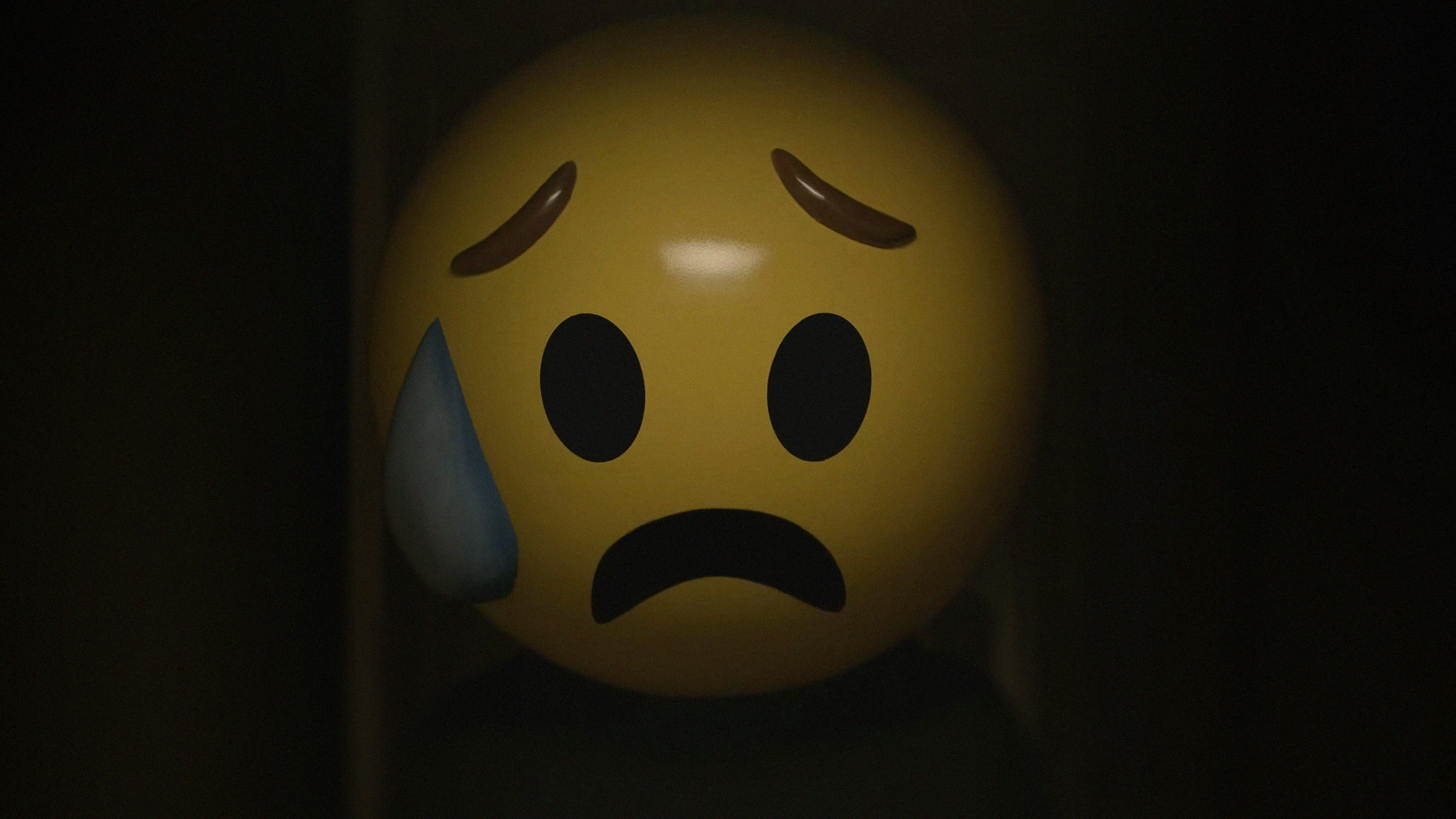 General 1920x1080 Mr. Robot TV TV series Elliot (Mr. Robot) Emoji digital art sad sweatdrop frown dark background