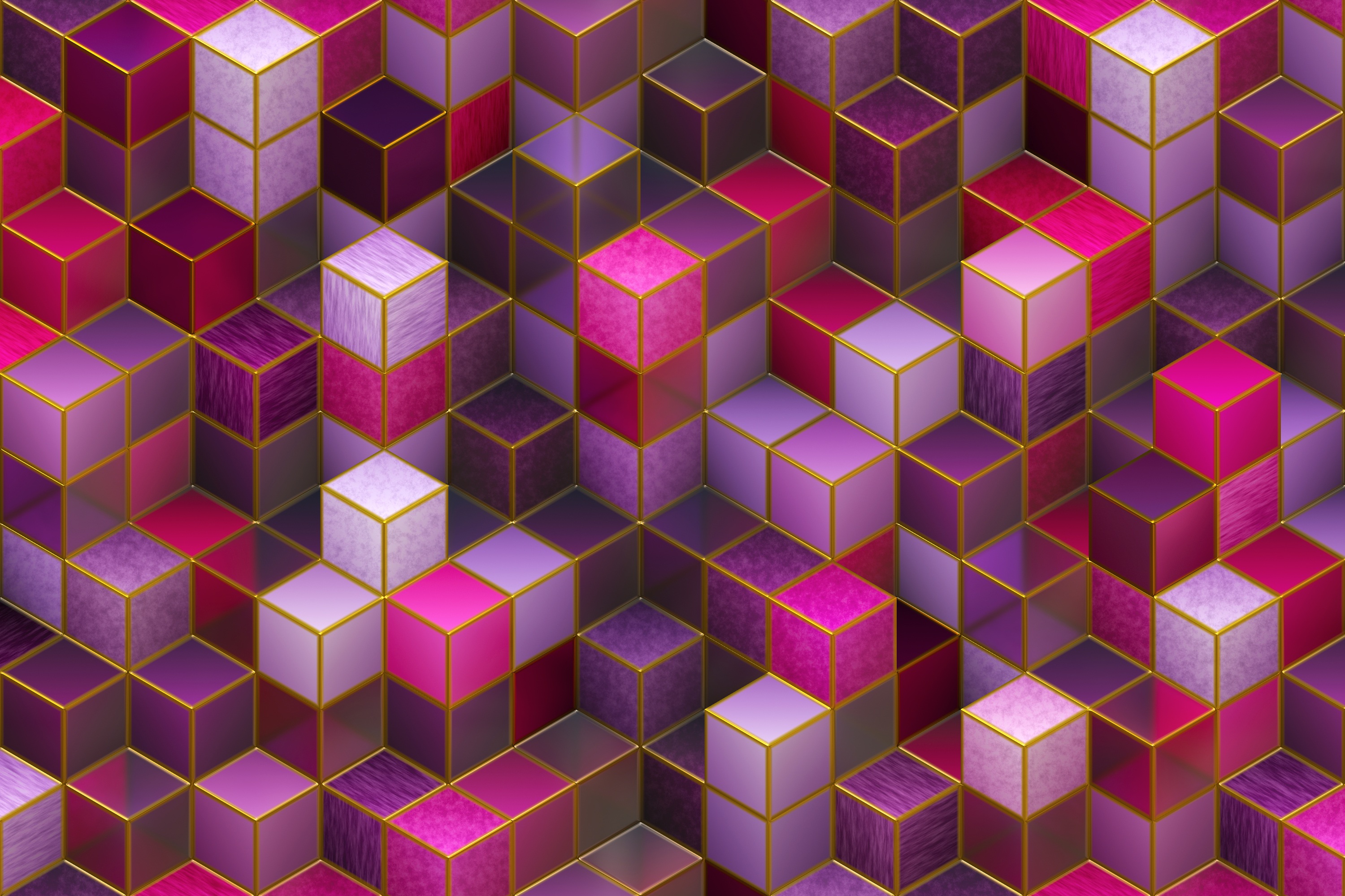 General 3000x2000 abstract cube colorful digital art CGI 3D Blocks 3D Abstract