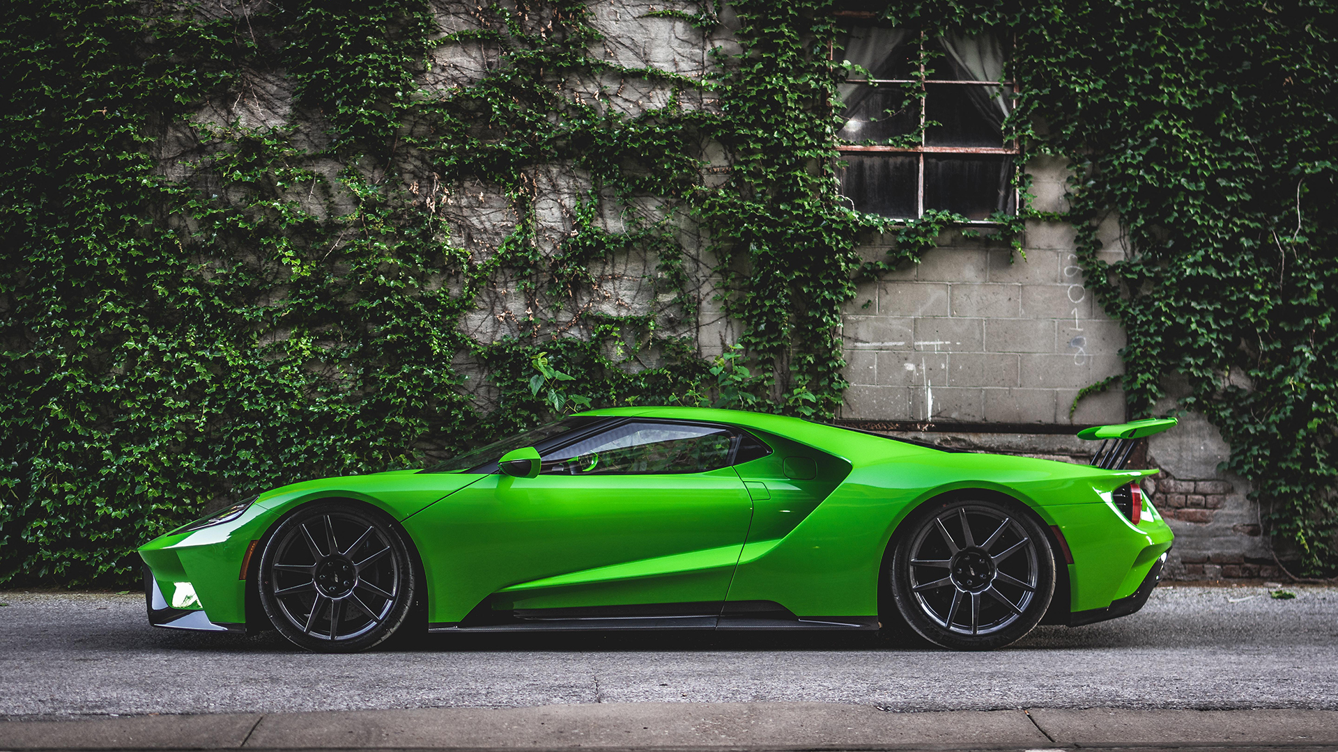 General 1920x1080 photography car side view green cars Ford GT Mk II Ford GT Ford green facade window supercars American cars
