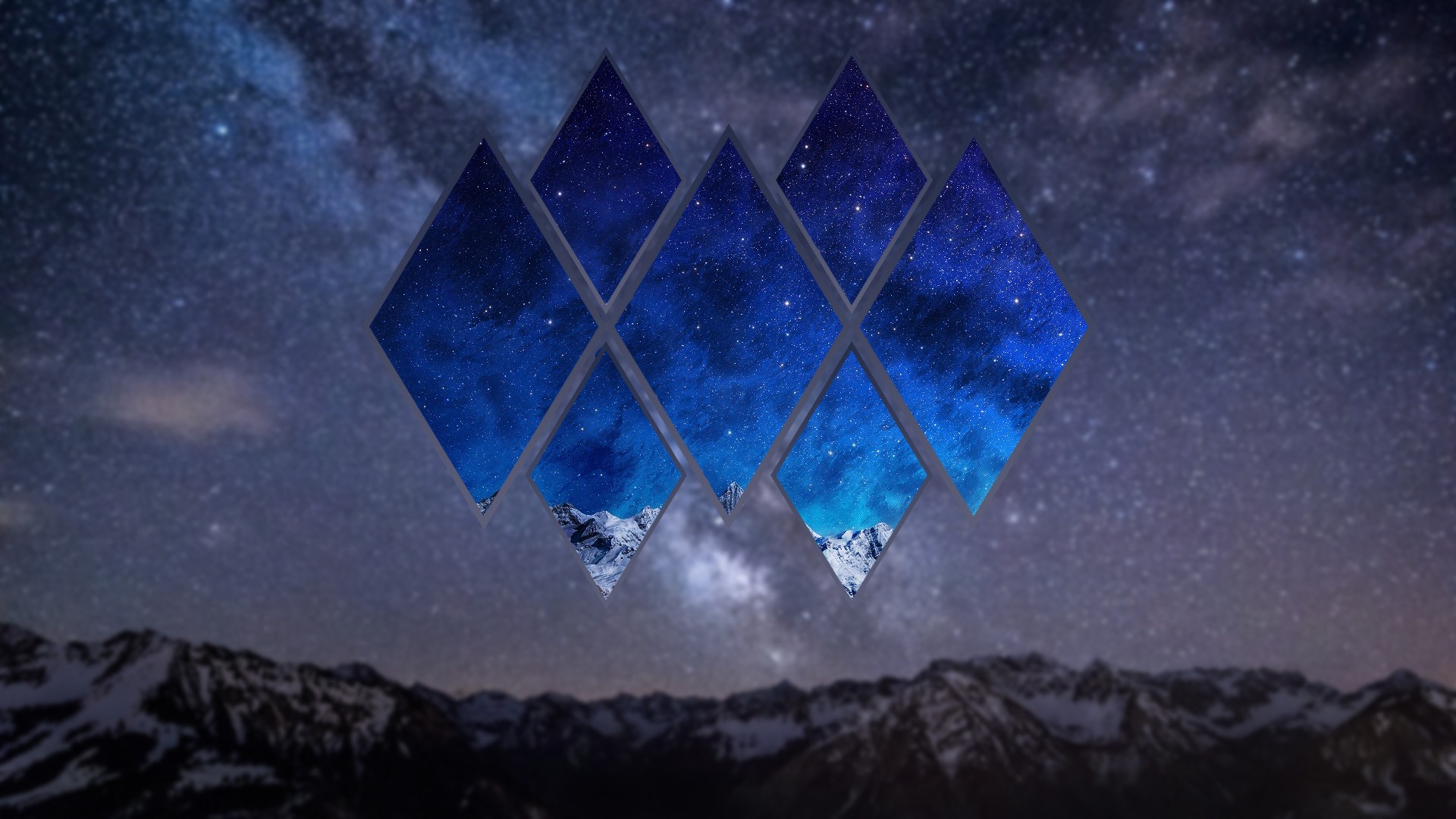 General 1920x1080 stars space mountains landscape night polyscape