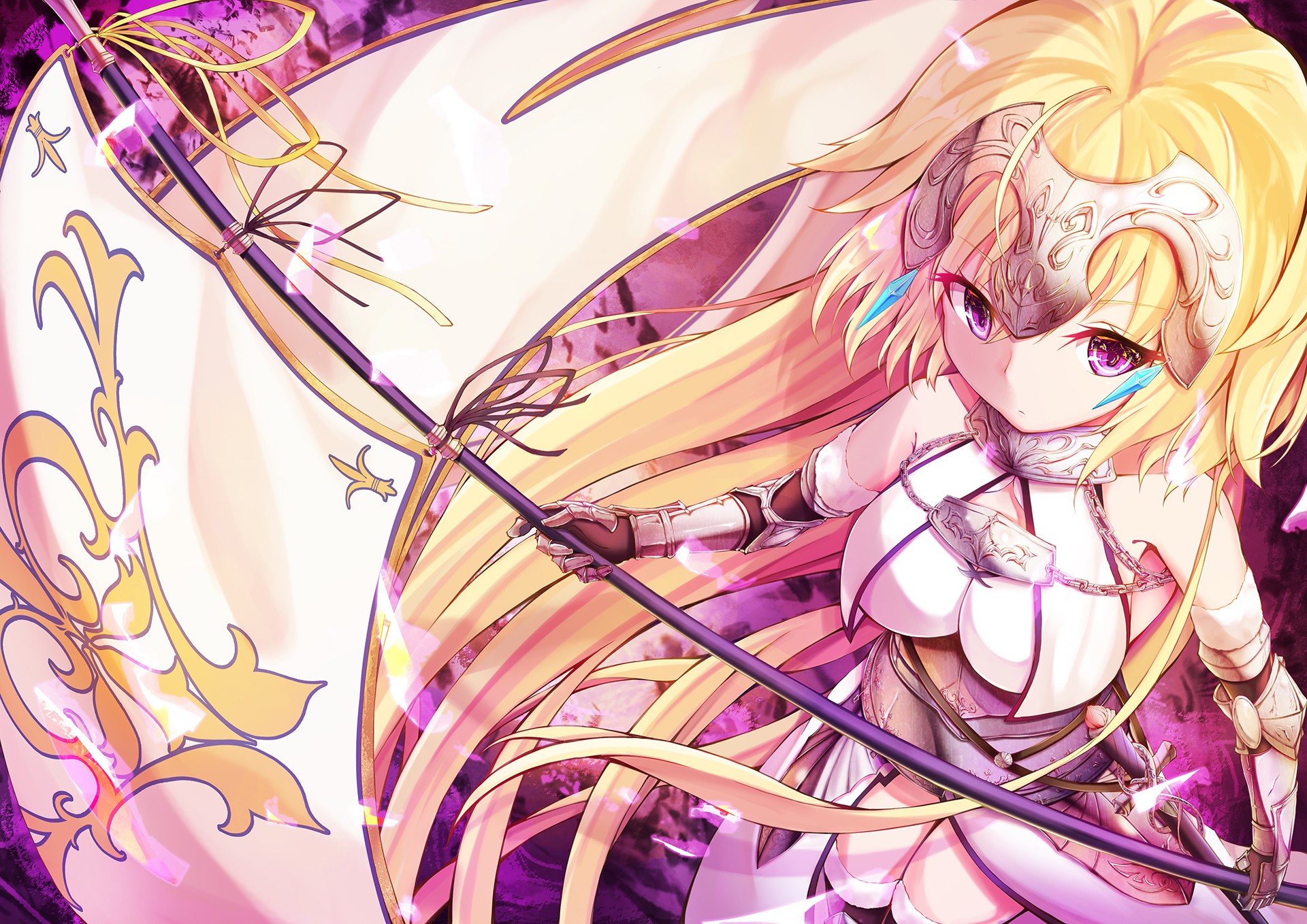 Anime 1920x1358 Fate/Grand Order blonde purple eyes long hair Fate/Apocrypha  Fate series Jeanne d'Arc (Fate) Dying0414 anime girls