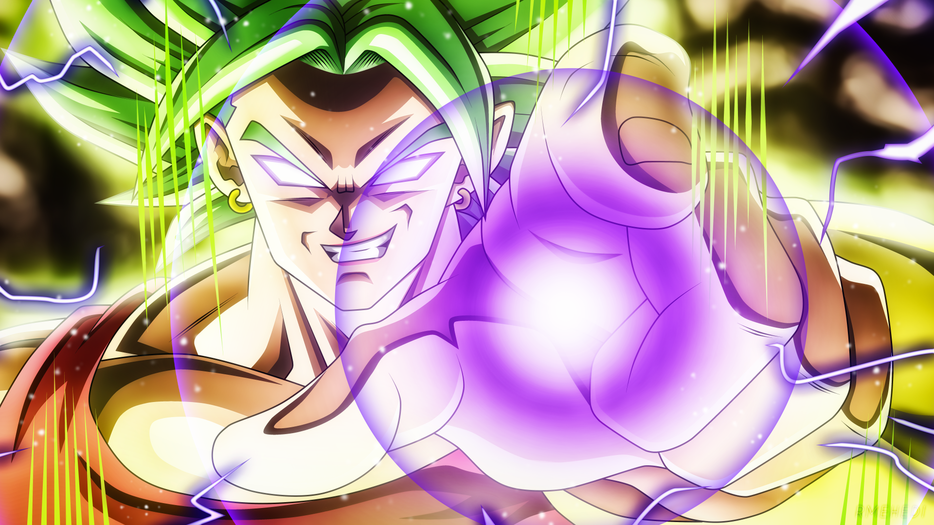 Anime 1920x1080 Dragon Ball Super Dragon Ball legendary super saiyan Kale (dragon ball)  green hair white eyes