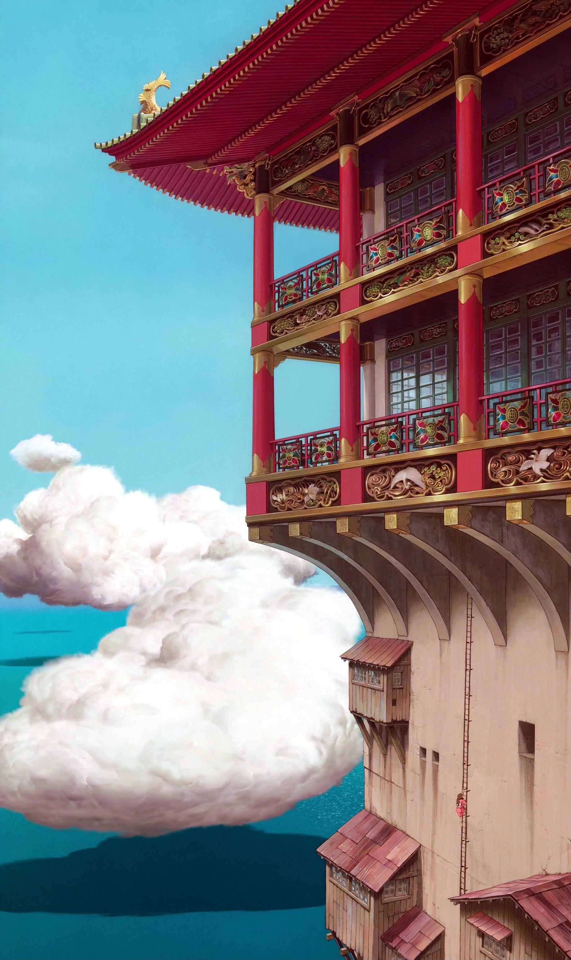 Anime 1842x3094 anime Studio Ghibli Spirited Away Chinese architecture