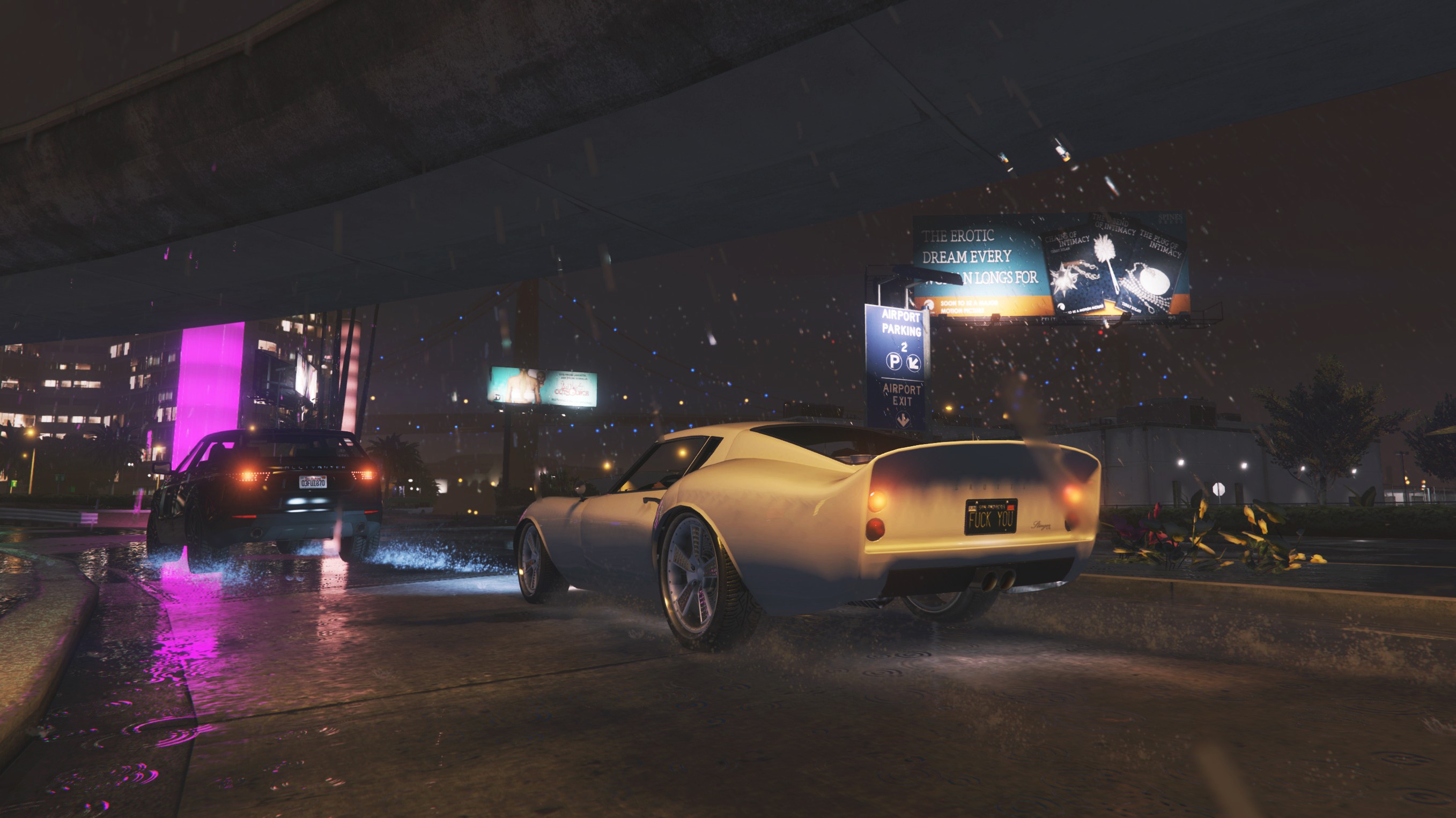 General 2715x1527 Grand Theft Auto V car rain night traffic highway video games Rockstar Games