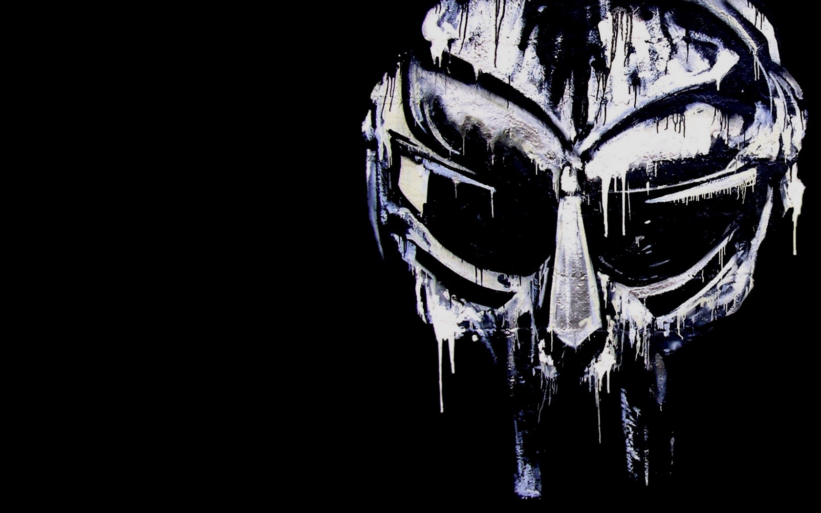 General 1680x1050 MF DOOM music hip hop mask singer Rapper black background dripping paint