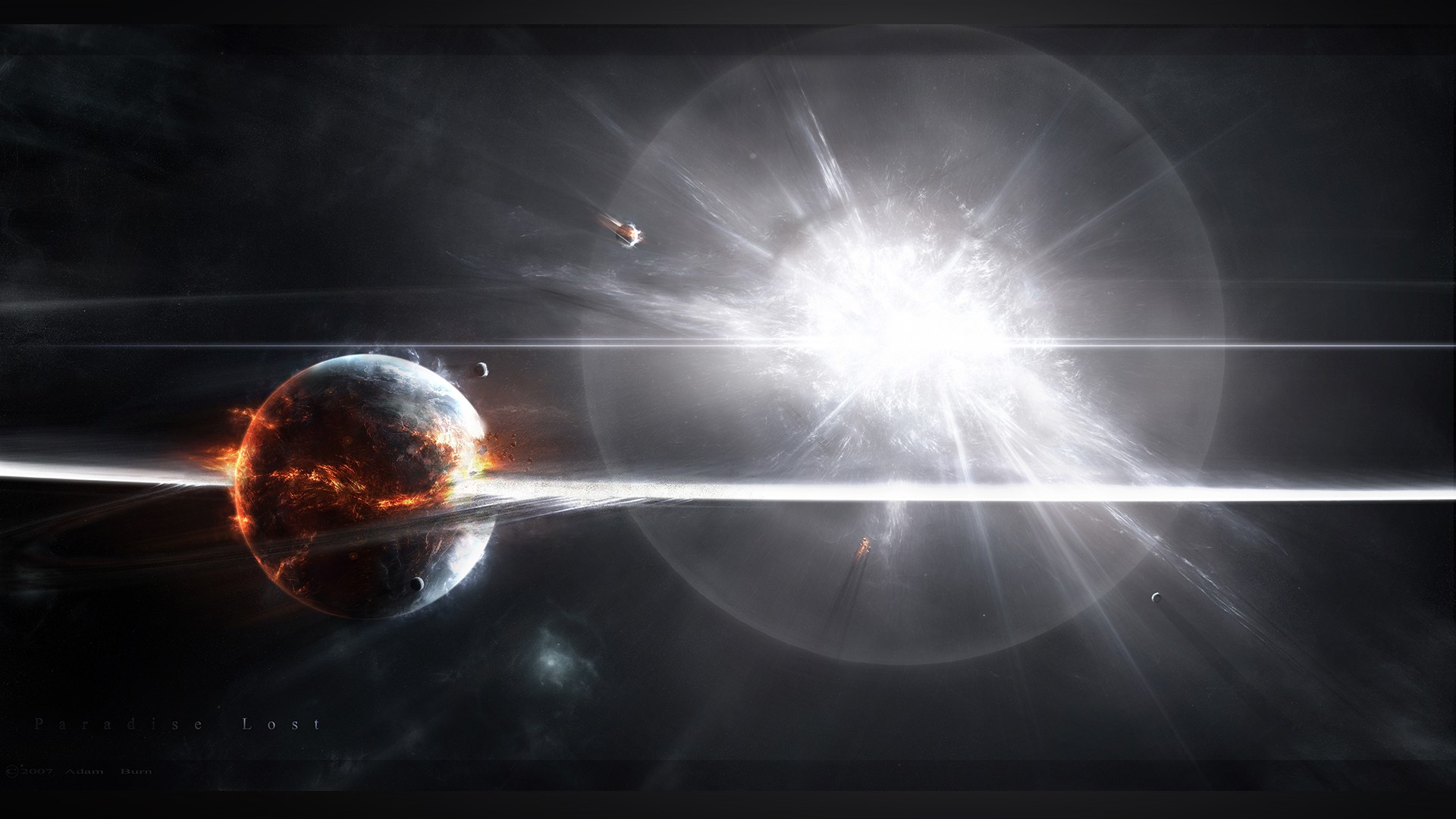 General 1920x1080 space digital art apocalyptic space art planet