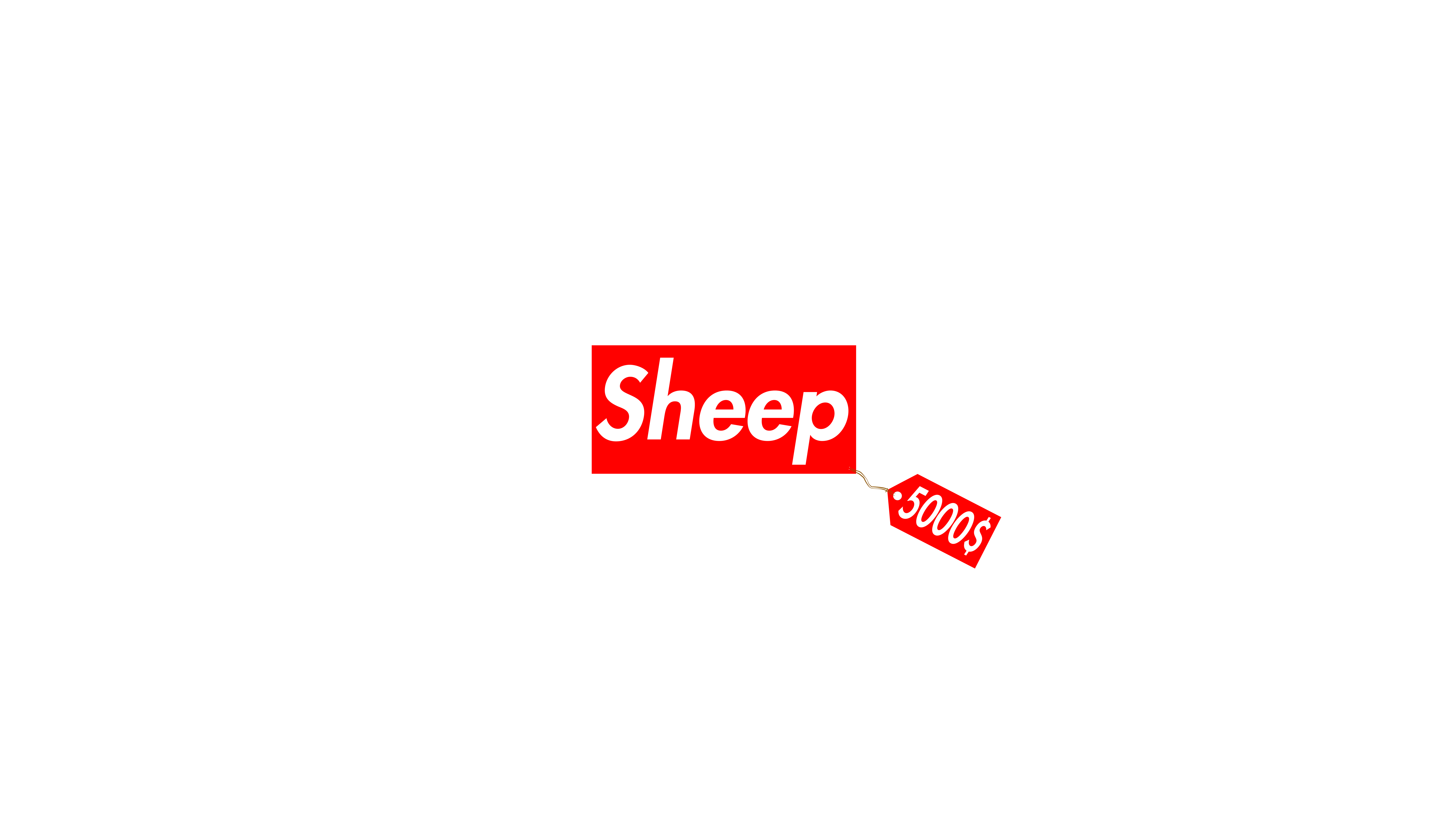 General 8000x4500 supreme expensive sheep minimalism red simple background digital art