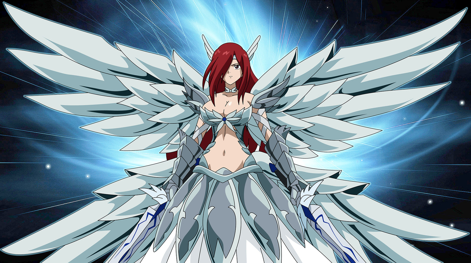 Anime 1600x892 Fairy Tail anime fantasy girl wings anime girls redhead big boobs