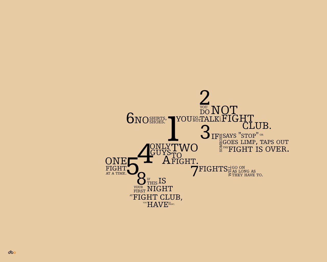 General 1280x1024 simple background movies numbers Fight Club beige background minimalism typography