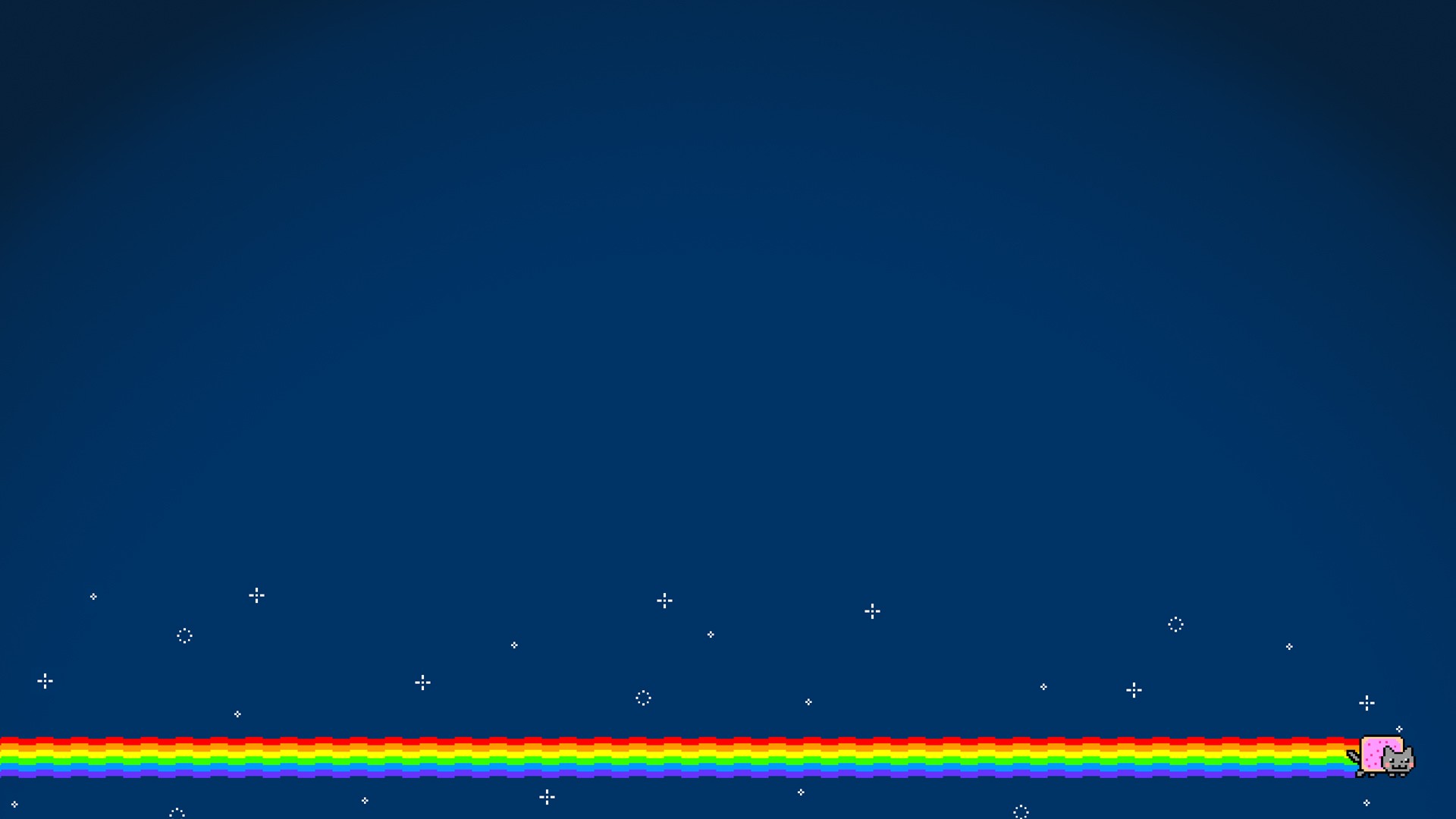 General 1920x1080 Nyan Cat simple background rainbows cats blue background digital art minimalism