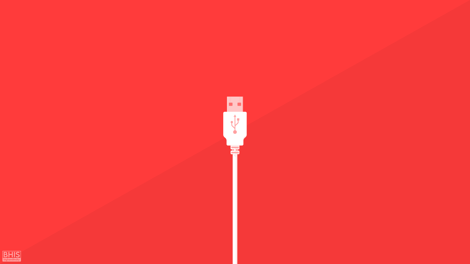 General 1920x1080 USB minimalism red digital art artwork technology red background simple background wires