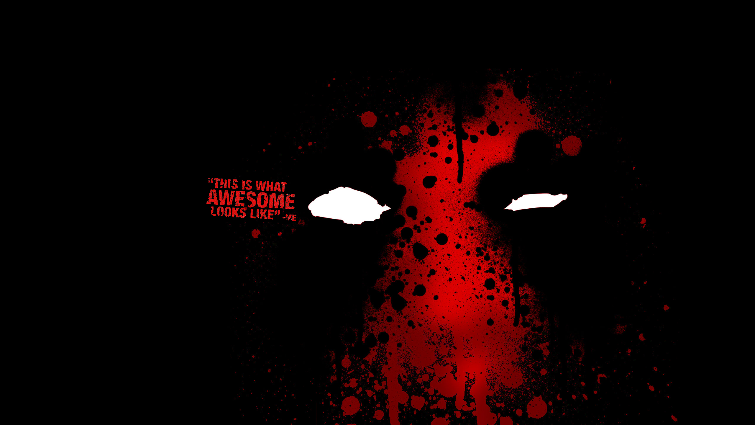General 2560x1440 Deadpool antiheroes dark black red black background Marvel Comics