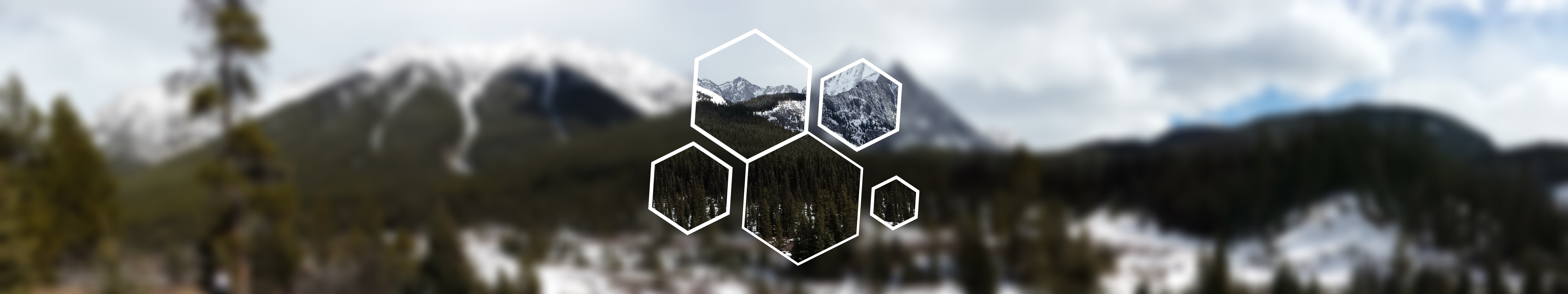 General 7680x1440 ultrawide hexagon mountain chain forest blurred geometric figures nature mountains polyscape digital art multiple display photo manipulation
