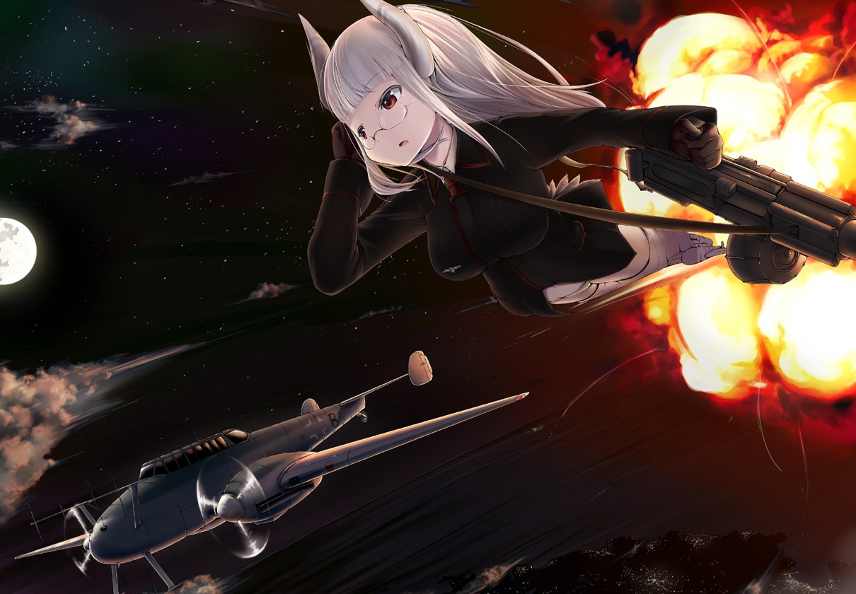 Anime 1210x840 Strike Witches red eyes anime girls anime aircraft