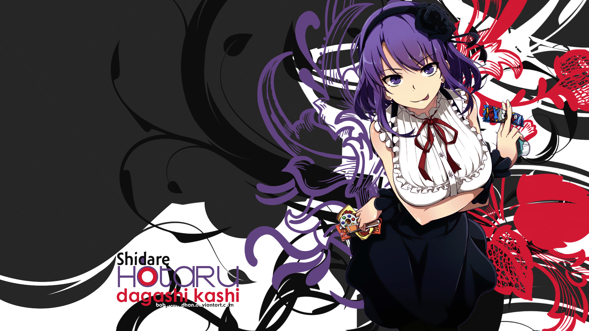 Anime 1920x1080 Shidare Hotaru Dagashi Kashi anime girls purple hair