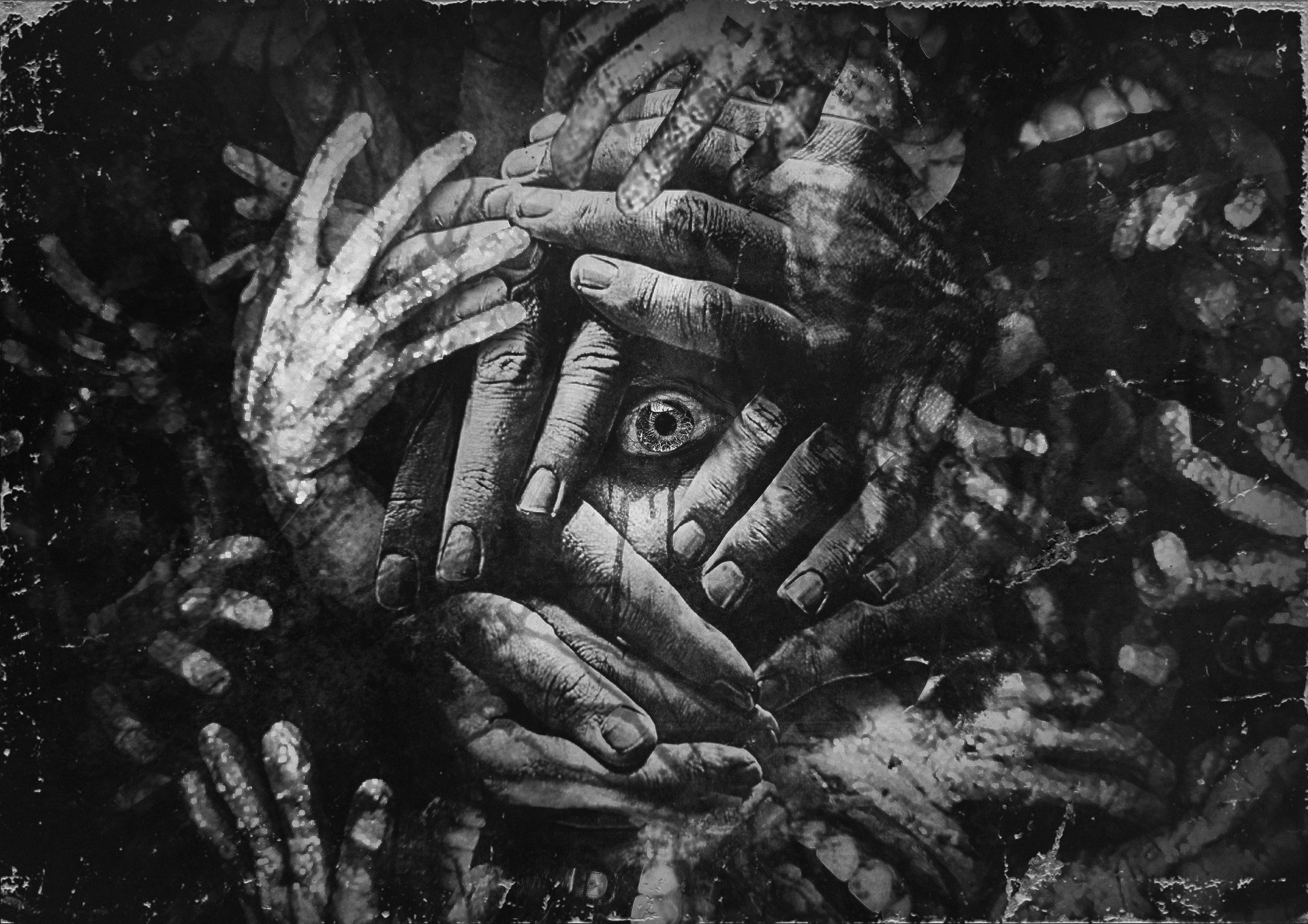 General 1920x1357 The Evil Within 2 horror eyes hands video games monochrome The Evil Within black Bethesda Softworks Video Game Horror video game art
