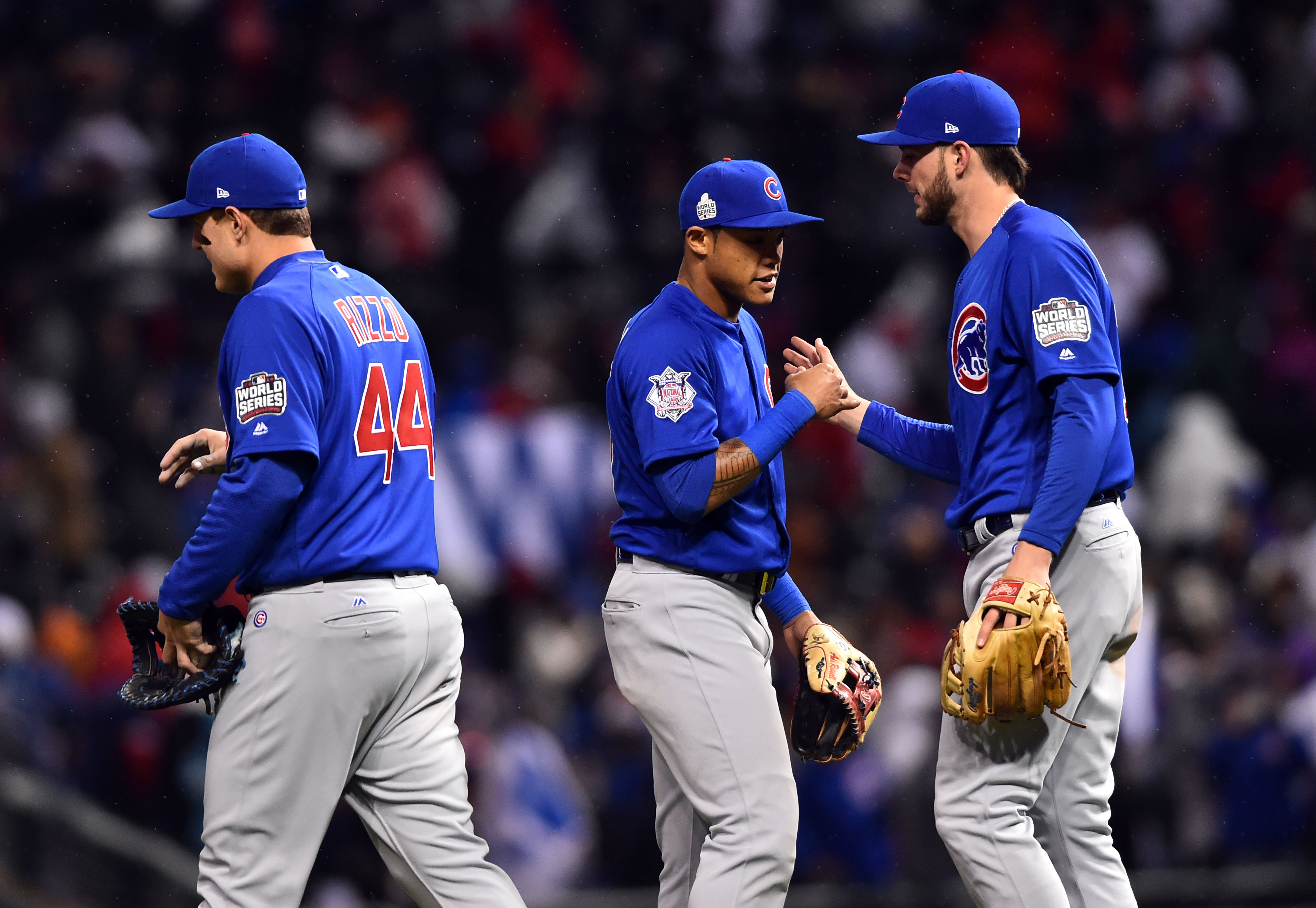 People 3808x2628 Major League Baseball Chicago Cubs Addison Russel Anthony Rizzo Kris Bryant men