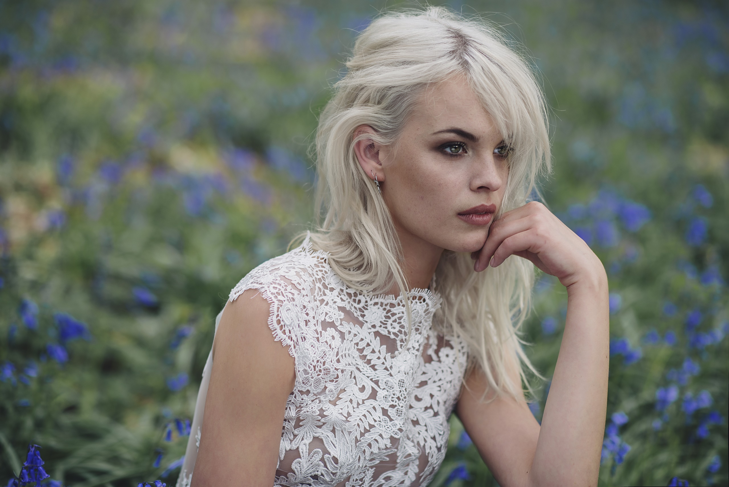 People 2560x1709 blonde women model Anastasia Vervueren lace