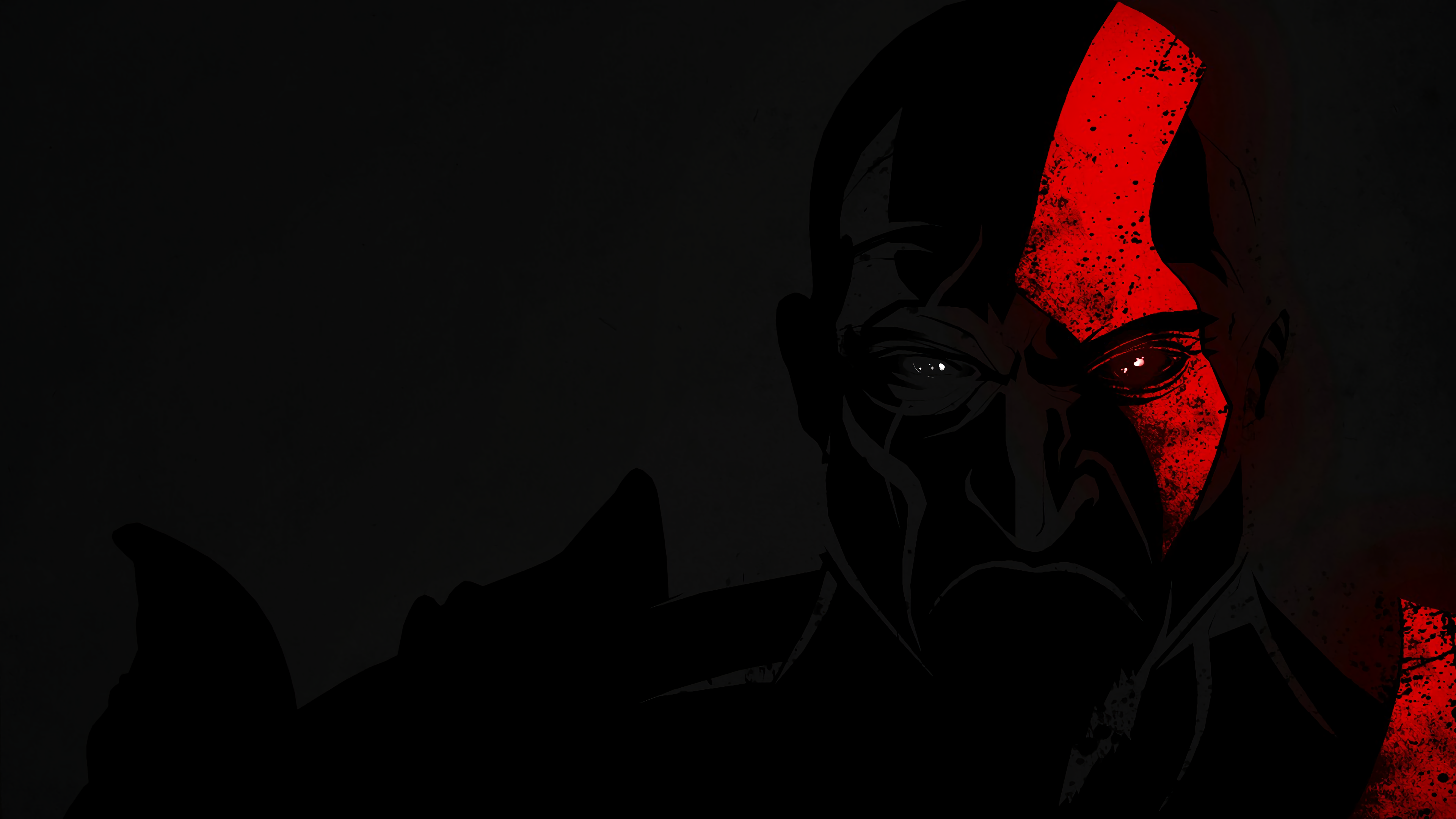General 3840x2160 Kratos God of War God of War III video game characters video game art face video game man dark