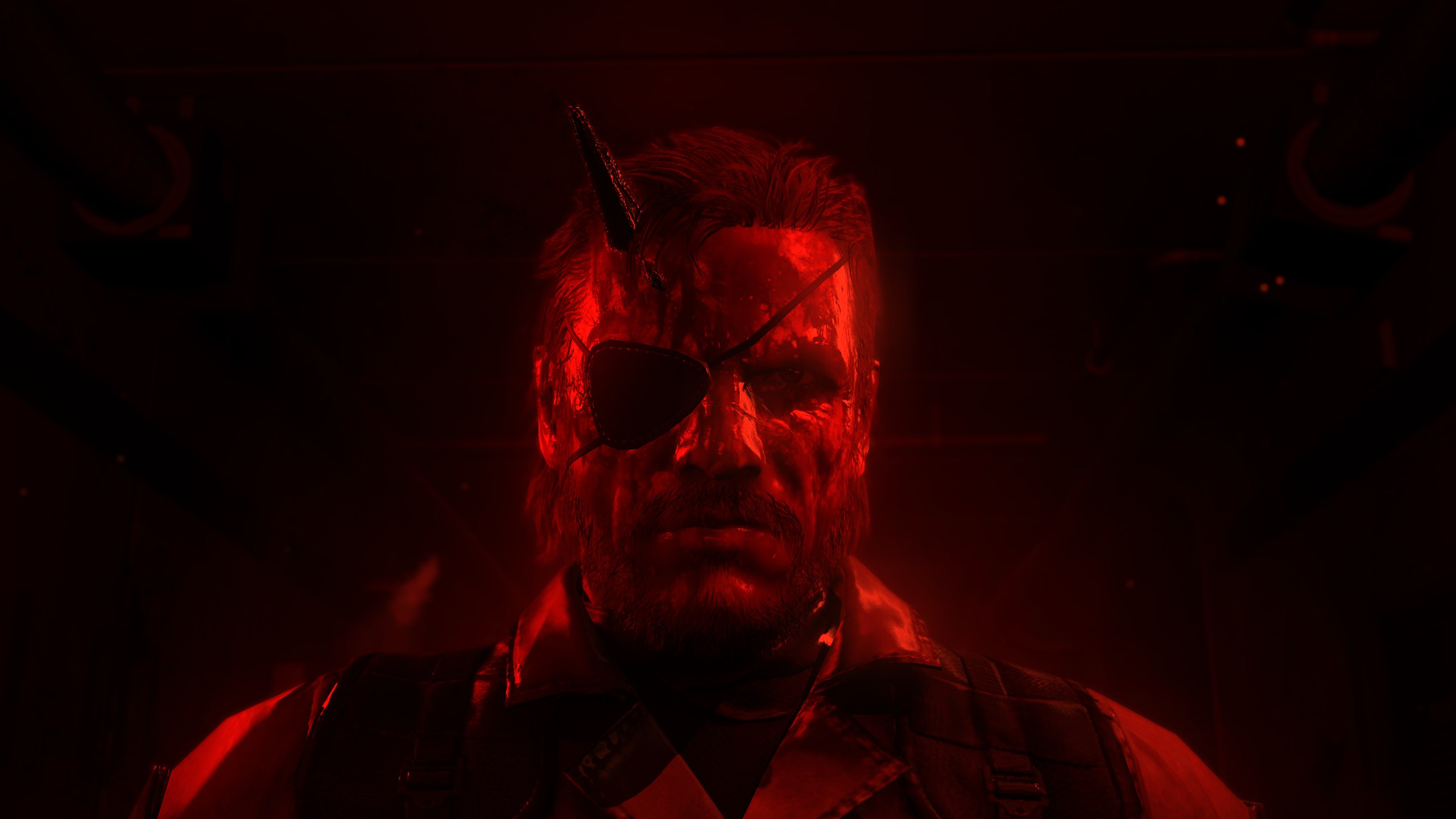 General 2560x1440 Metal Gear Solid V: The Phantom Pain snake video games screen shot red video game men face eyepatches Big Boss video game characters konami